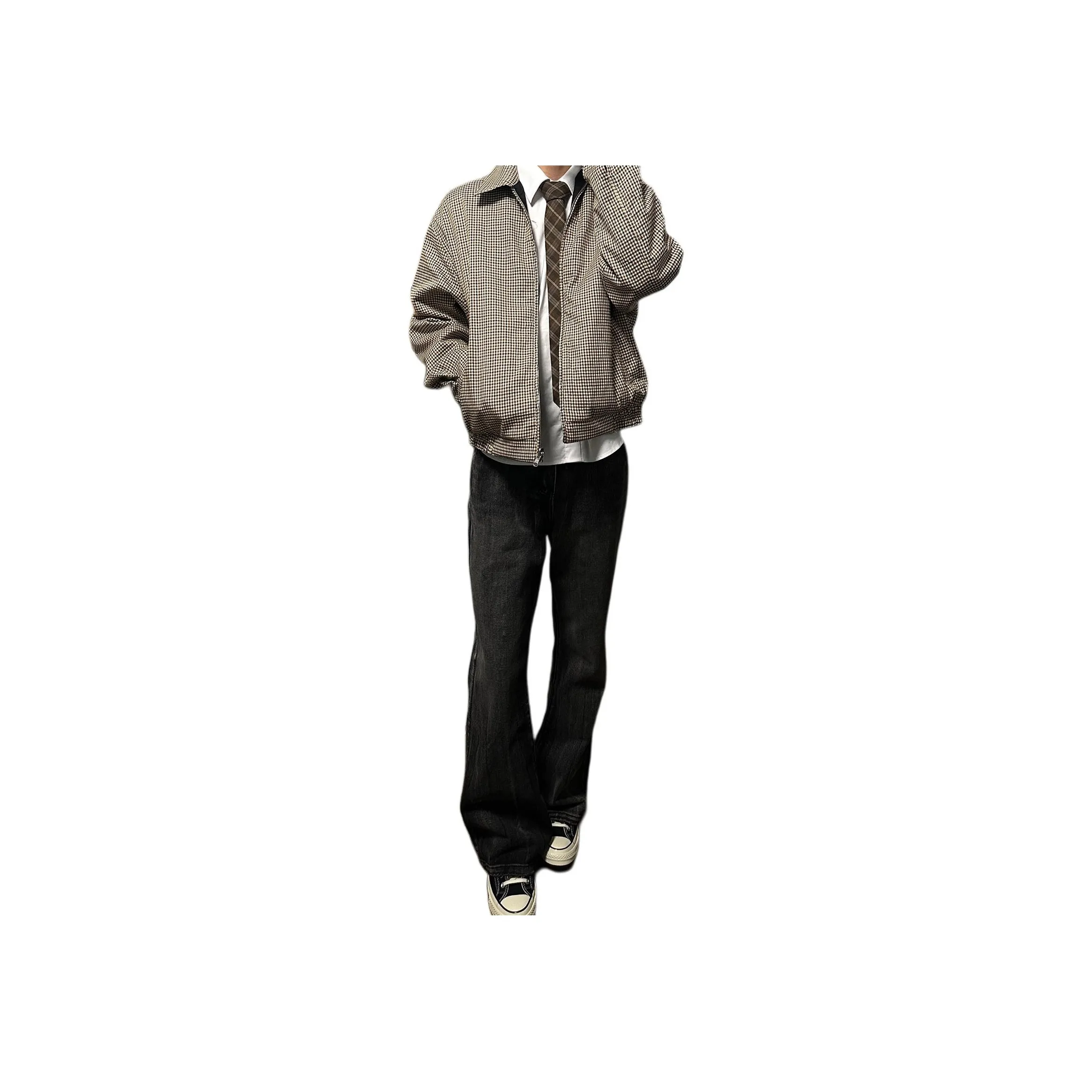 SENLUO Черный + Гусиная лапка Унисекс Куртка