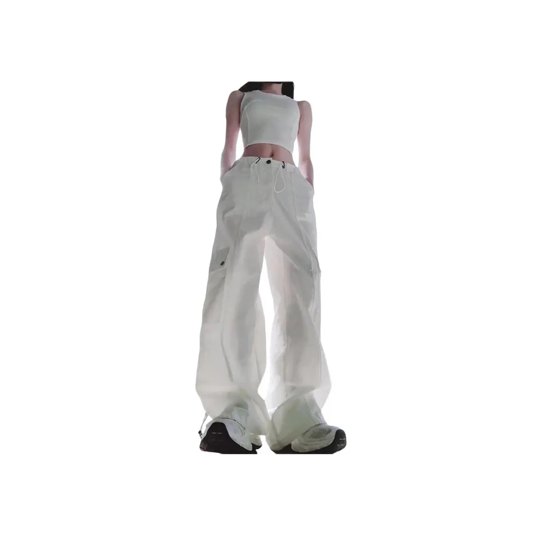 QTUR Белый Маленький Женские Повседневные Брюки