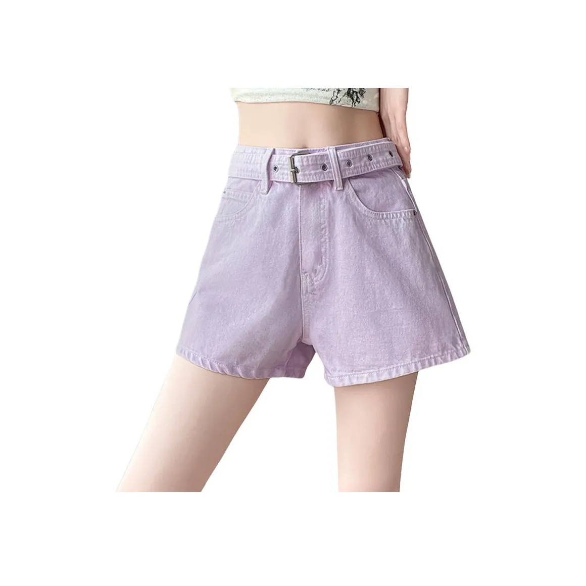 Garbege Фиолетовые Женские Джинсовые Шорты