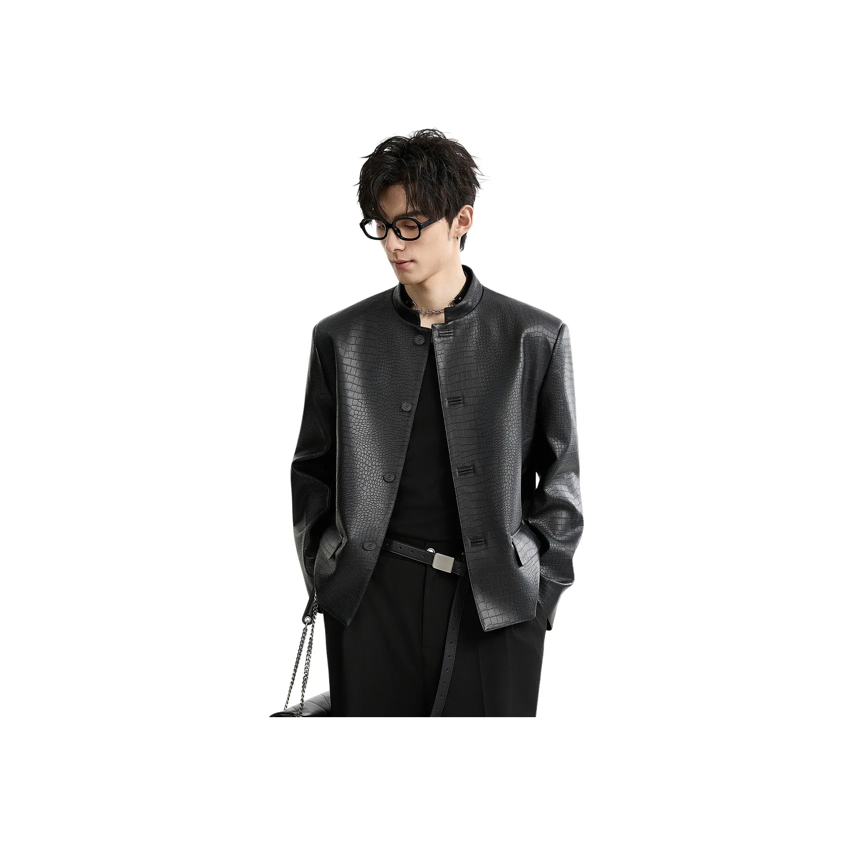 EARL JOEL Midnight Black Мужские Кожаные Куртки