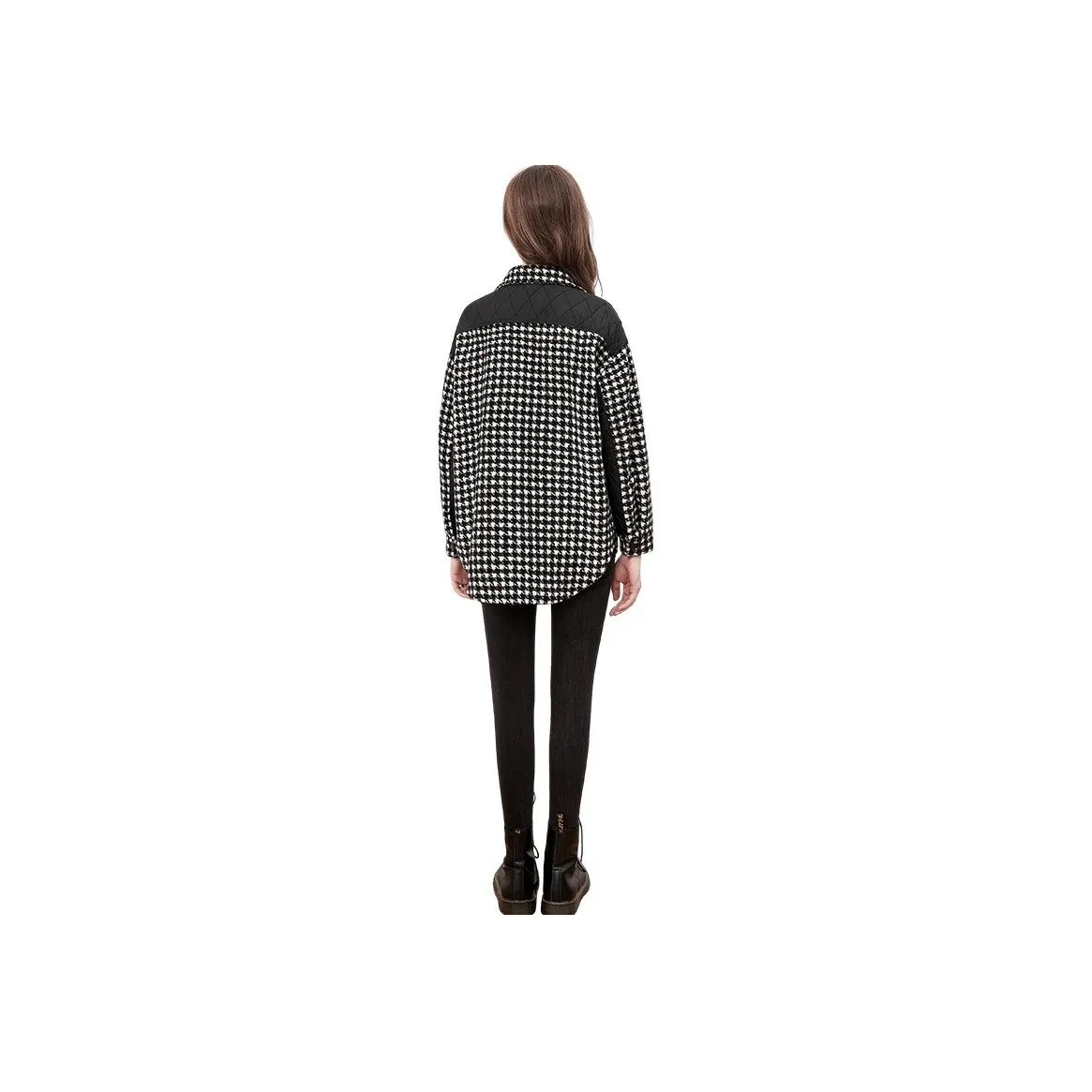 TOUCH Coat Women's Black White Houndstooth