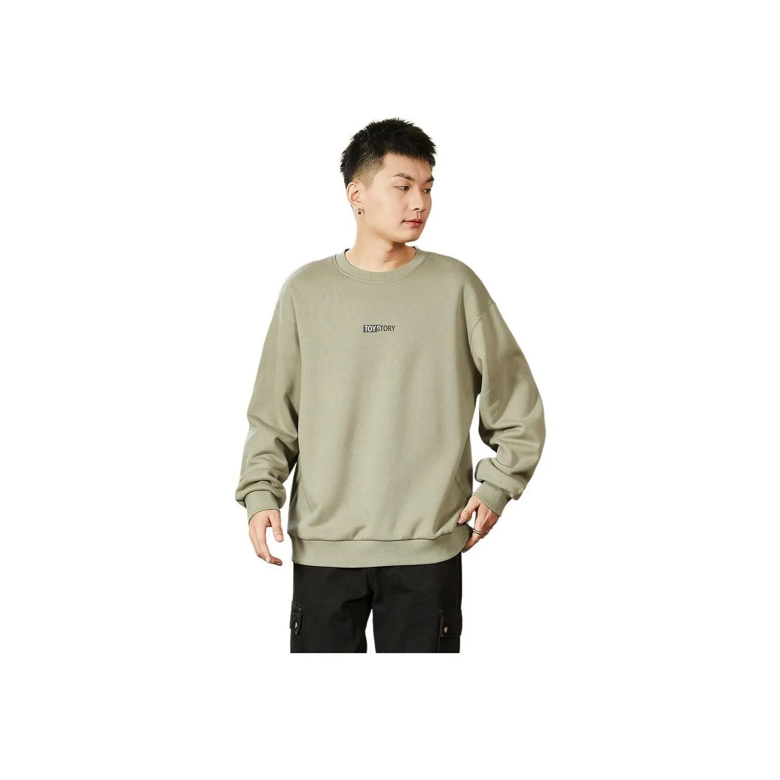Tonlion Sweatshirt Men's Gray Tea Green