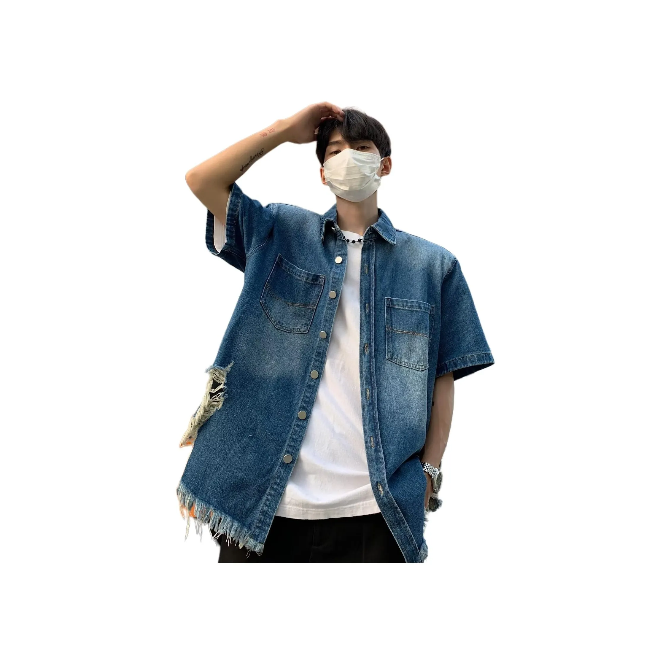 RASHOMONG Jackets & Coats Unisex Blue