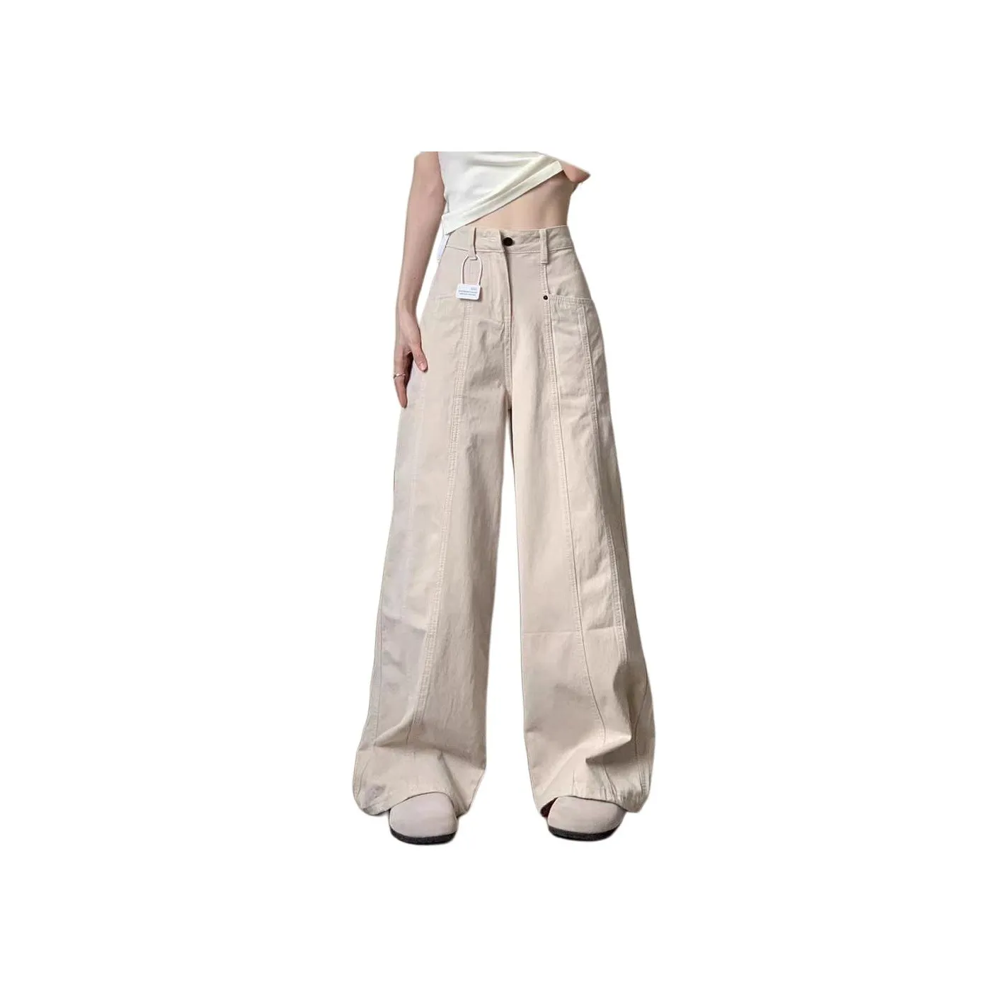 YEARNED Песочно-белые Женские Джинсы