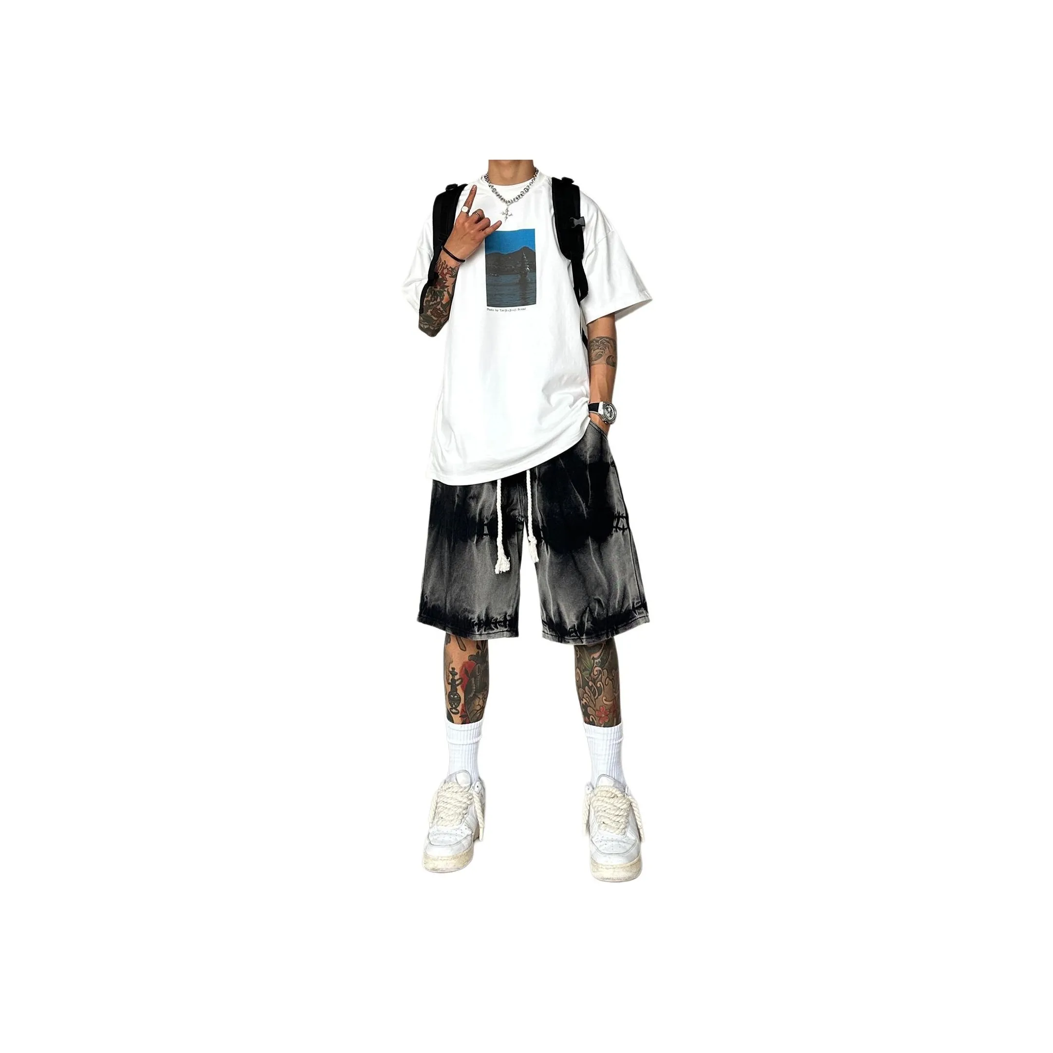 DABAISHA Черные унисекс джинсовые шорты