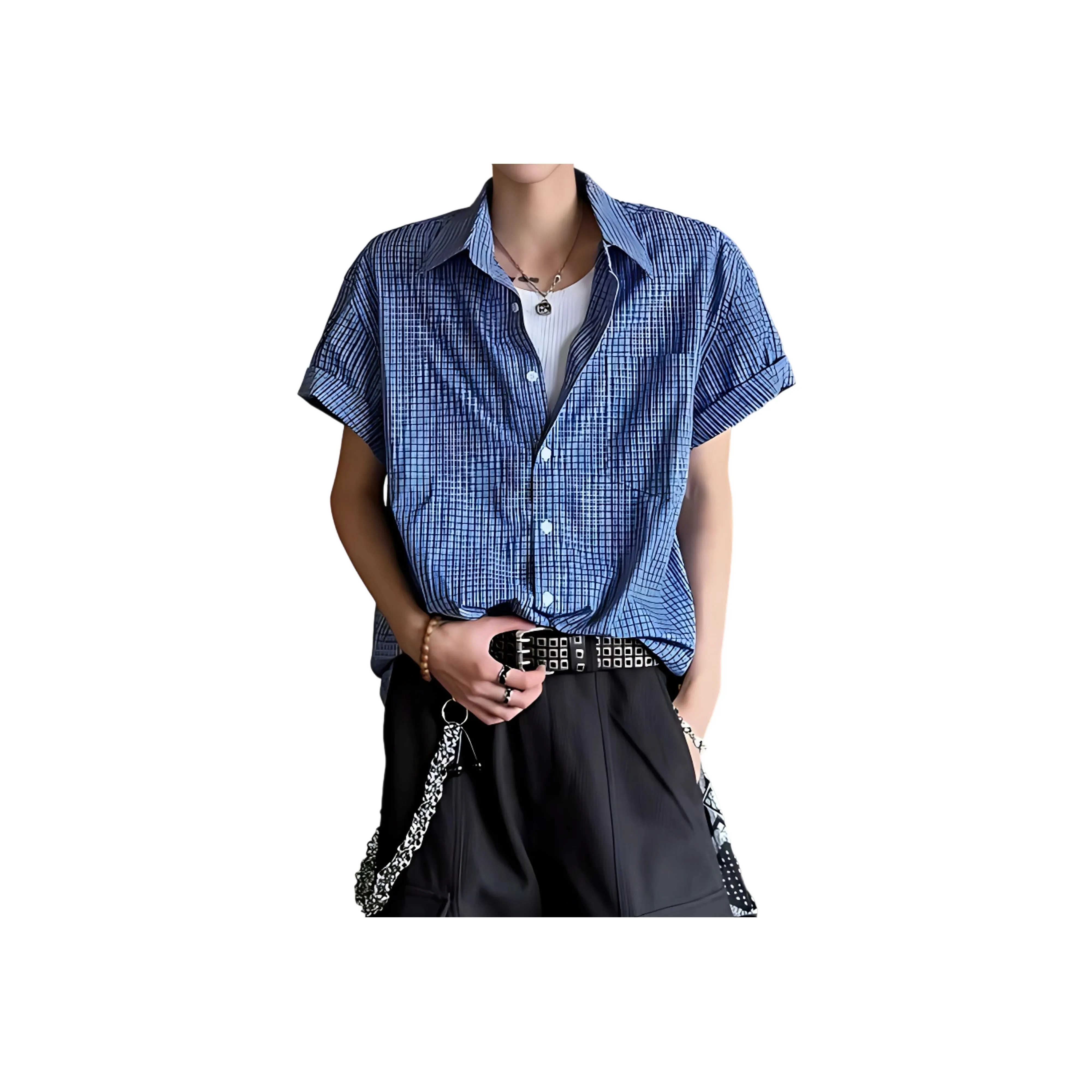 GANGZAI Короткий рукав рубашка унисекс