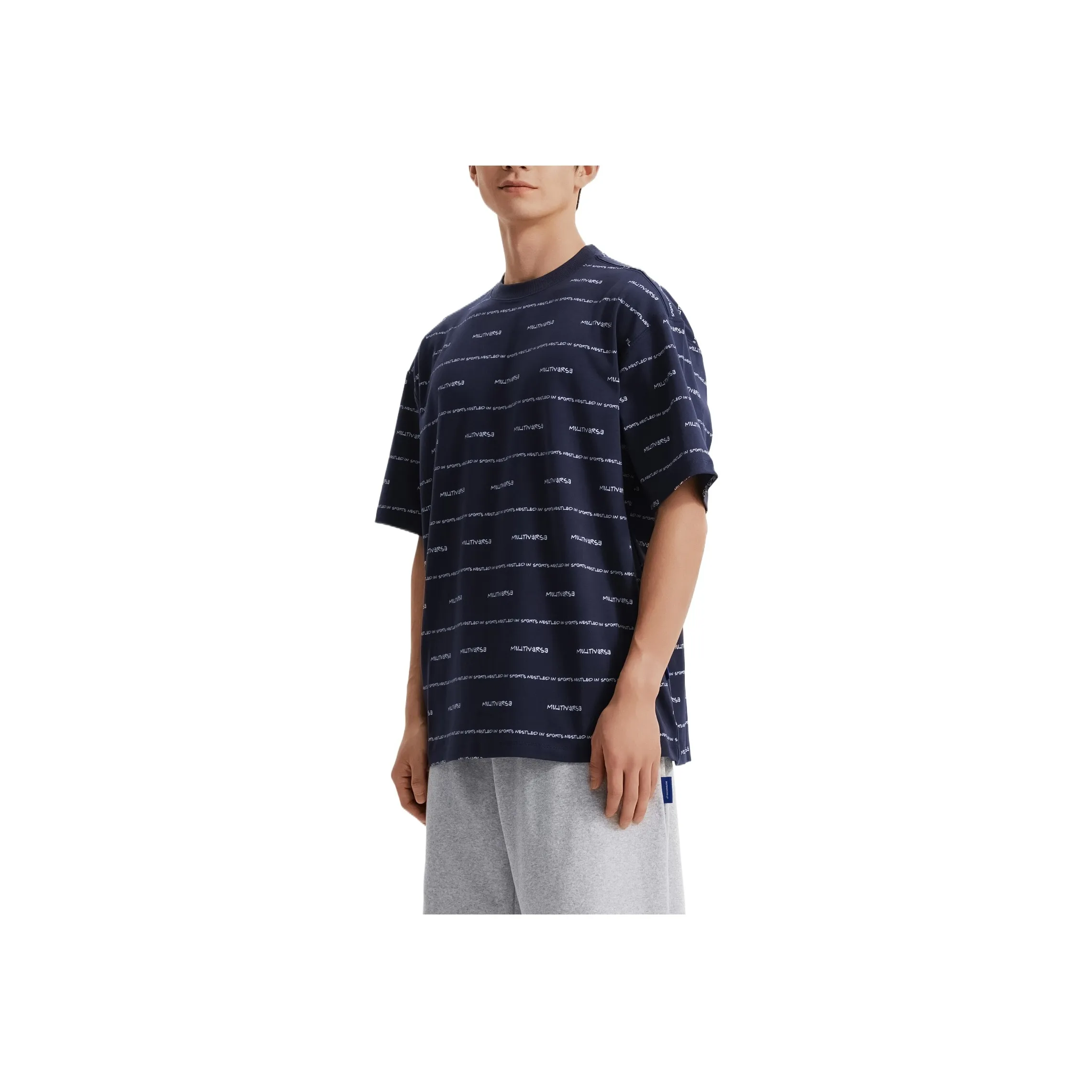 DECATHLON Sportswear ALPHALIC STRIPE T Shirt Unisex Blue Black