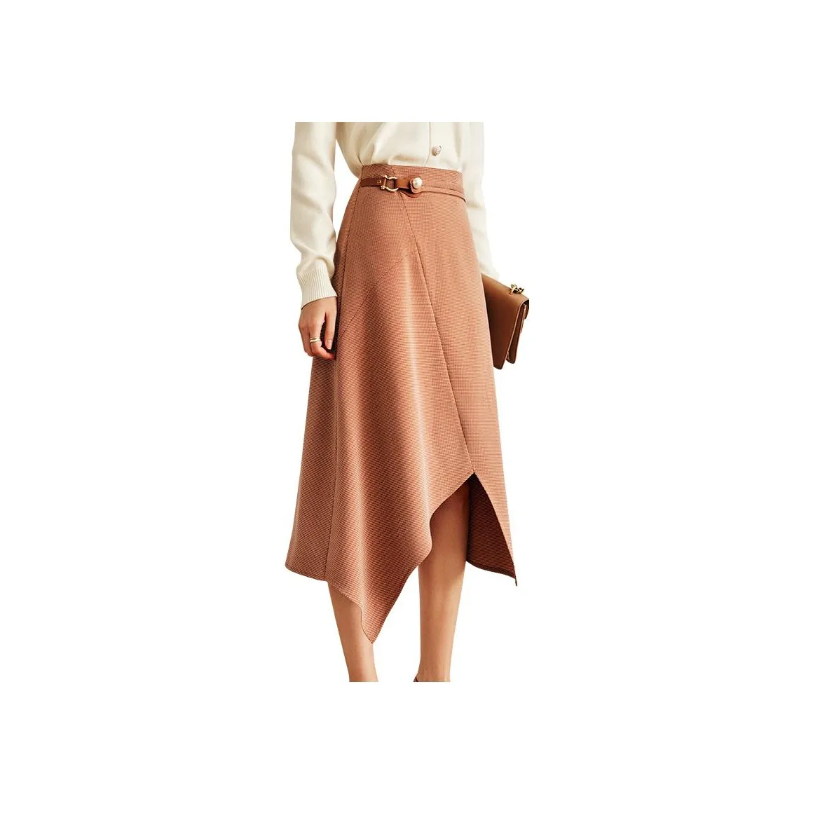Olrain Повседневный Длинный Юбка Женские Кофе