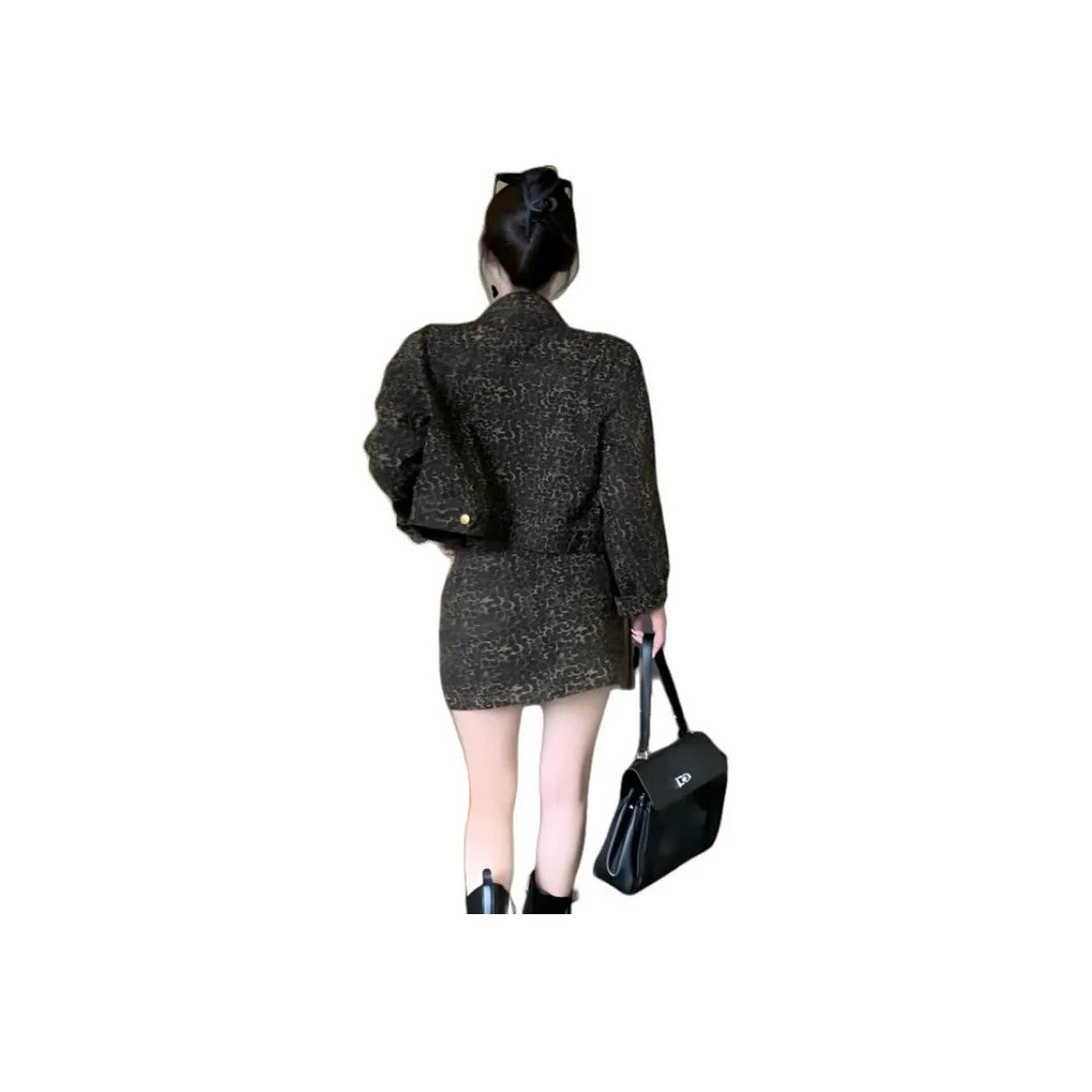 Icicofficial Skirt Set Women's Leopard Print