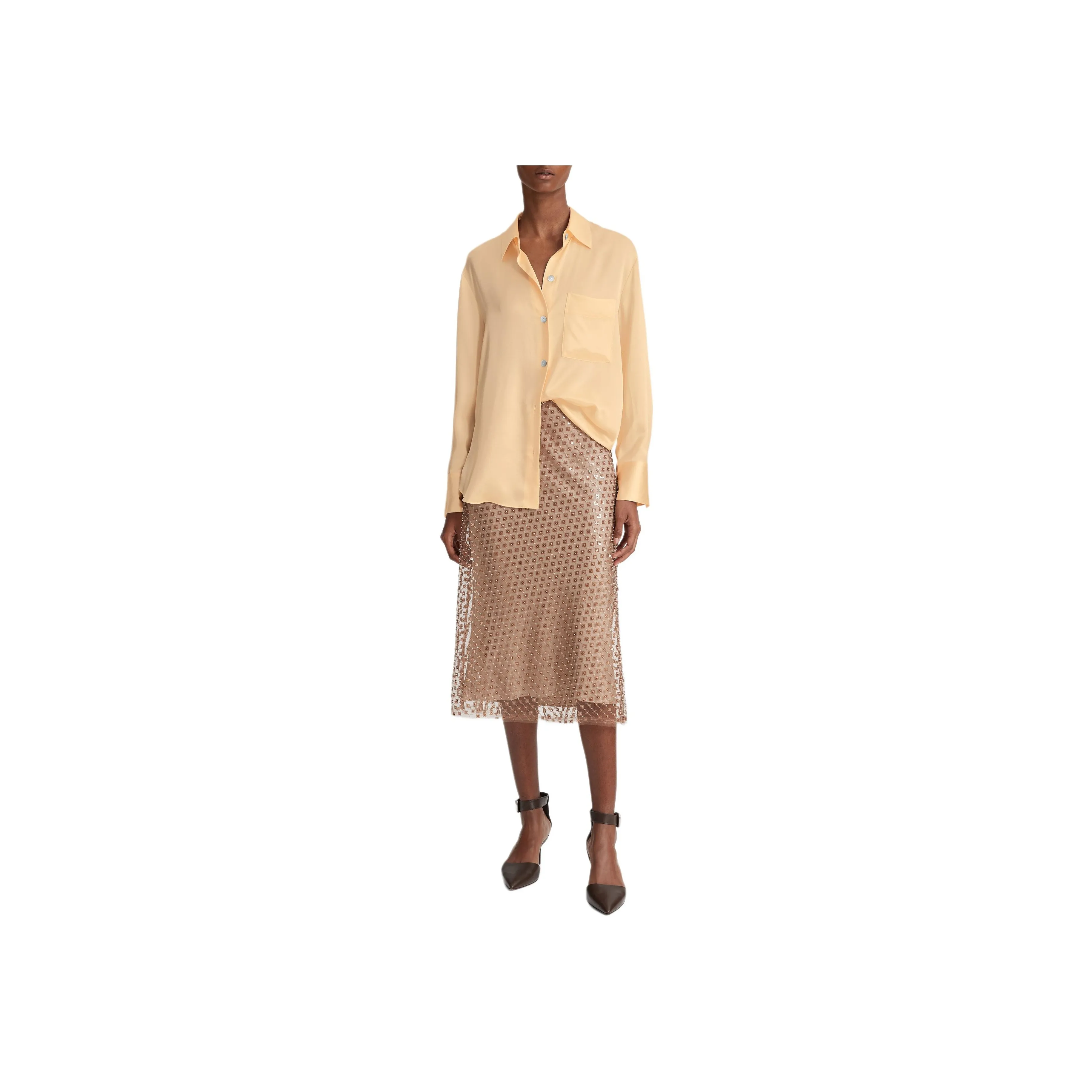 VINCE Long sleeve Silk Shirt