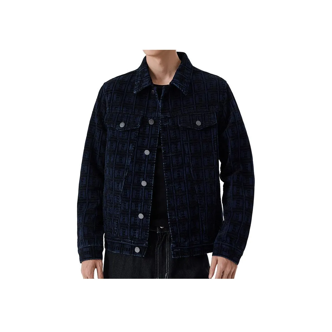 ZENGZHI Denim Jacket Straight Fit Unisex ZENGZHI Деним Куртка Прямой крой Унисекс