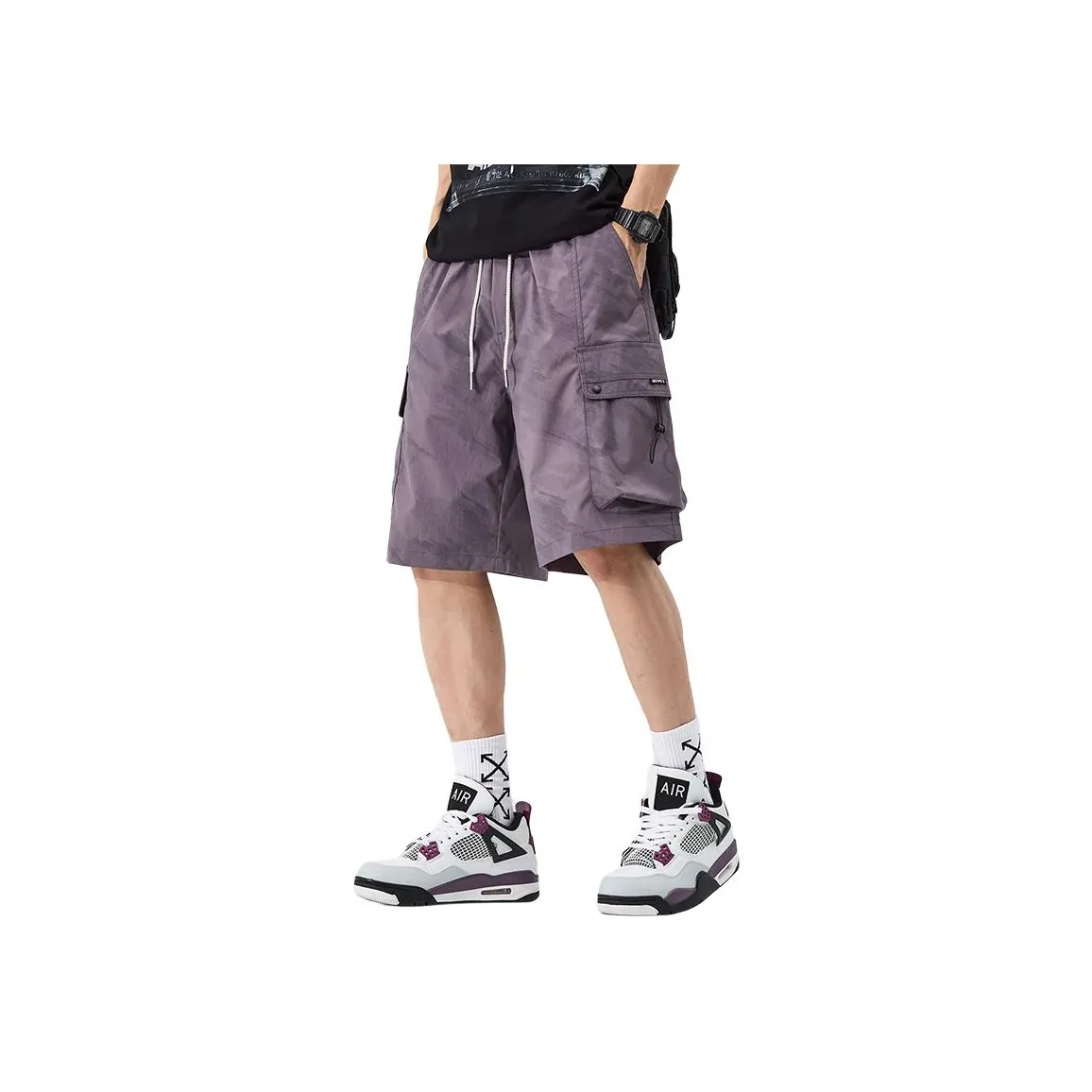 Menglaini Casual Shorts Unisex Purple[Lightweight And Breathable]