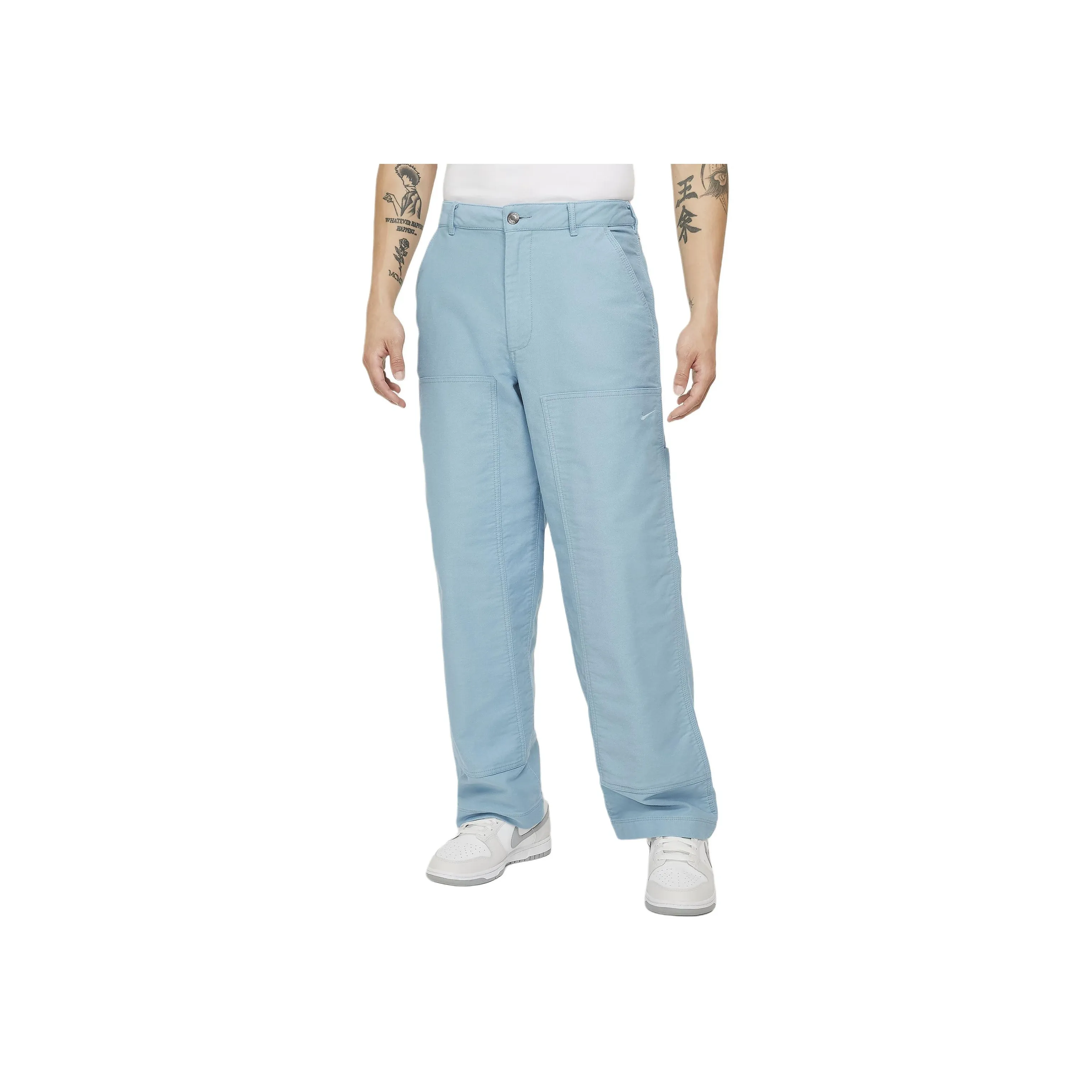 Nike Chamois Casual Pants Men's Denim Turquoise