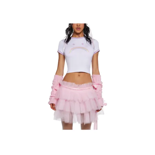 Dolls Kill Белый/Белый Женские Футболки
