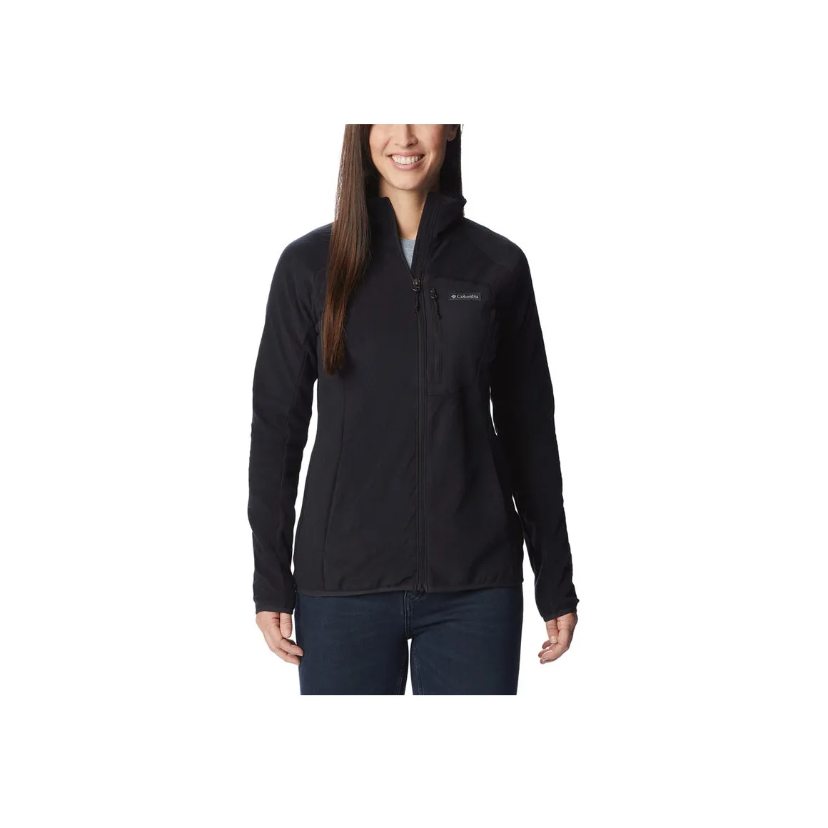 Columbia Logo Long Sleeved Zip Closure Soft Jackets & Coats Women's Black