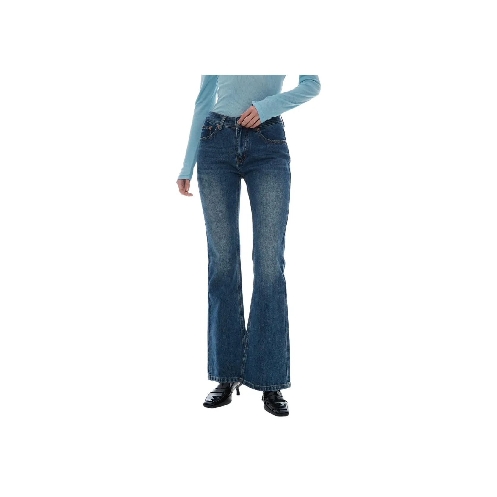 TAXIPHONE Jeans Women's Vintage Blue