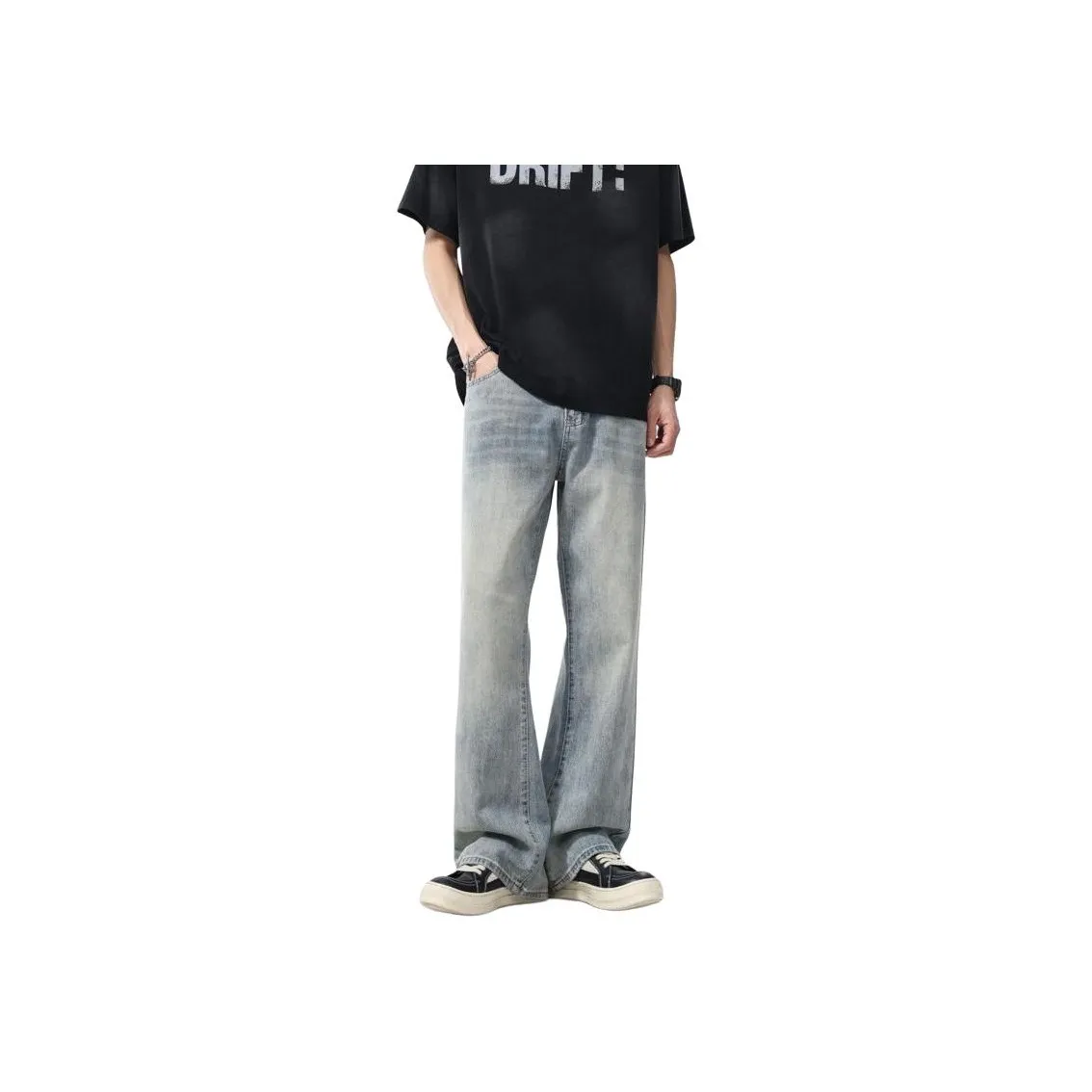 HIPHOPPUNKS Винтажные синие мужские джинсы