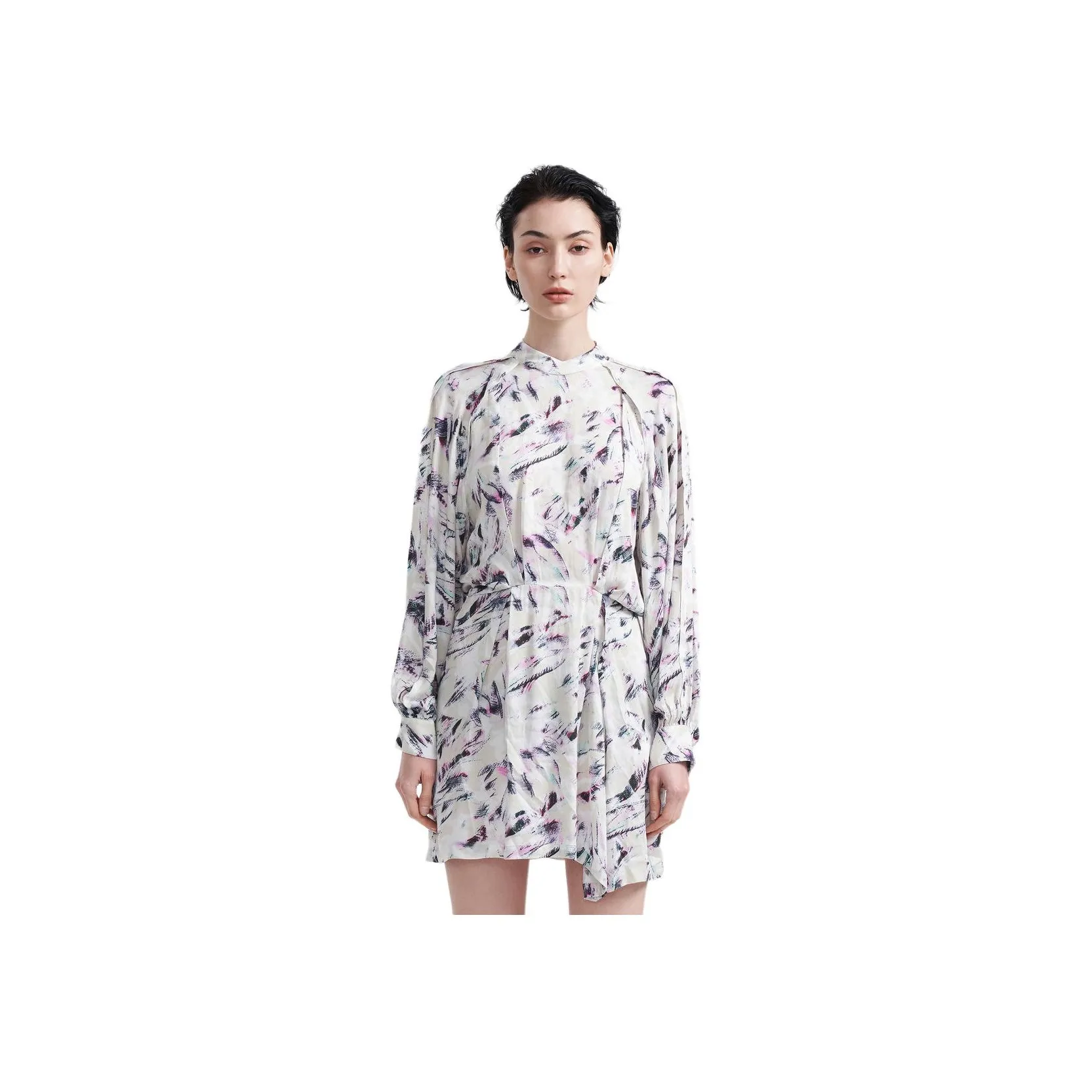 IRO NIGHT Long Sleeved Dress Women's Light Multicolor