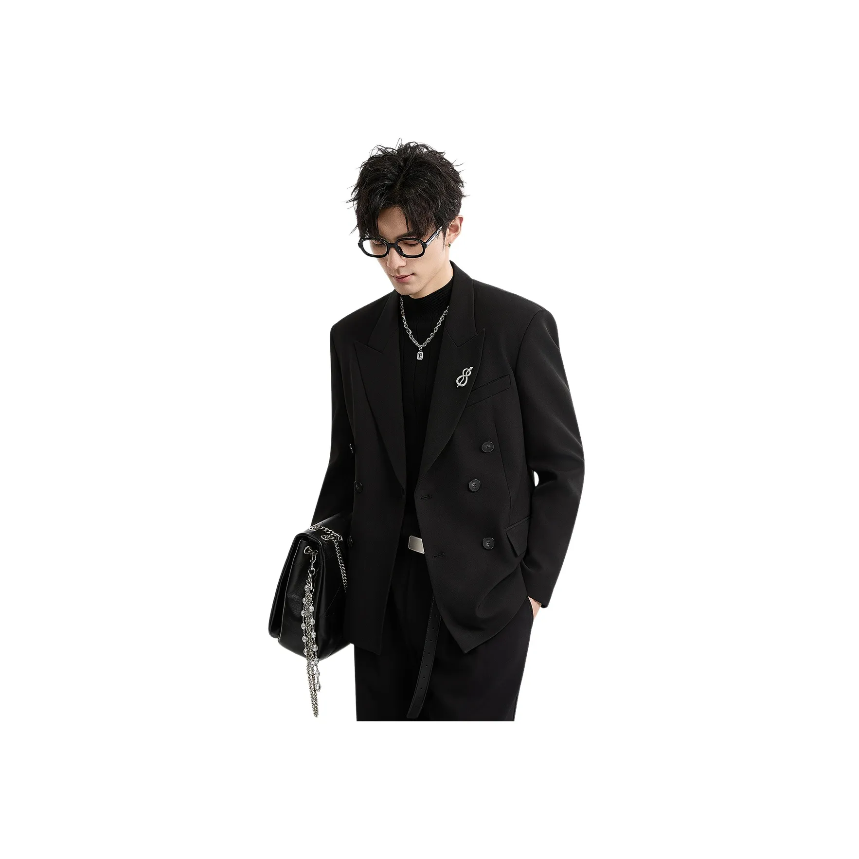 EARL JOEL Полночный Черный Мужской Деловой Костюм