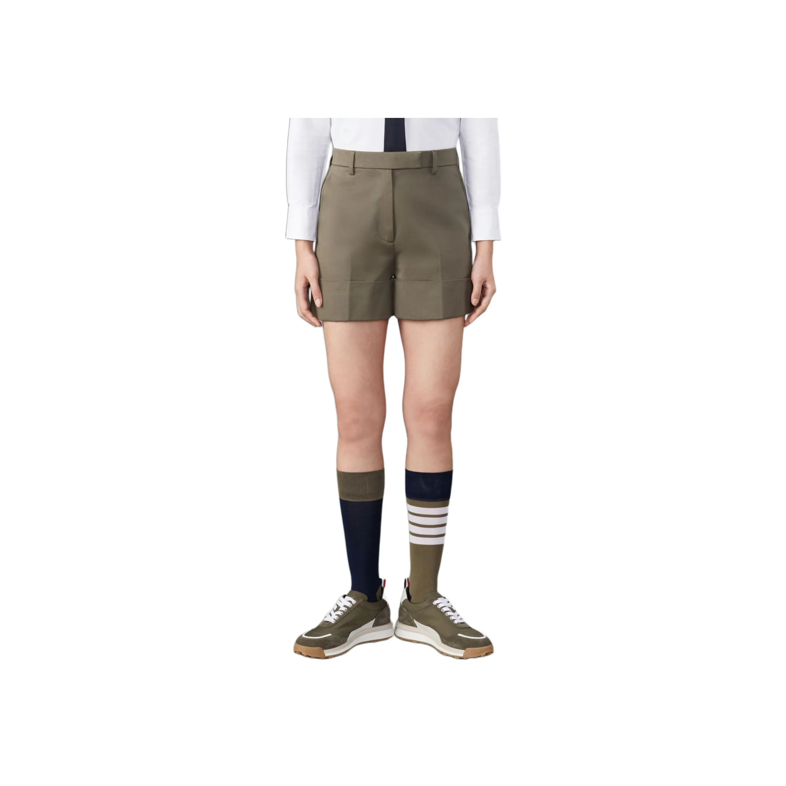 THOM BROWNE High Waist Tailored Shorts