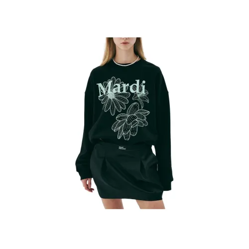 MARDI MERCREDI Three Flowers Collection Черный/Мята Женские Свитшоты