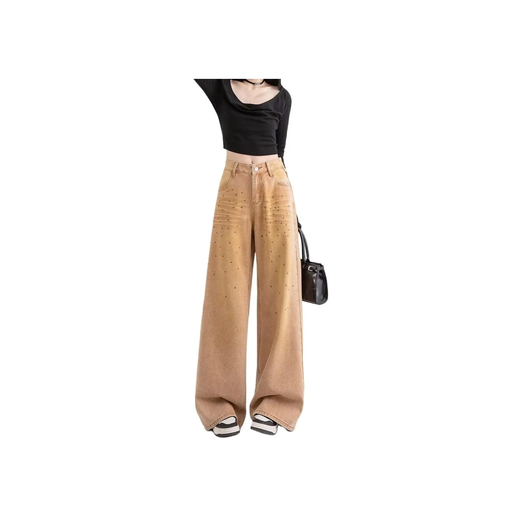 Flowers in water Женский грязно-желтый джинсы