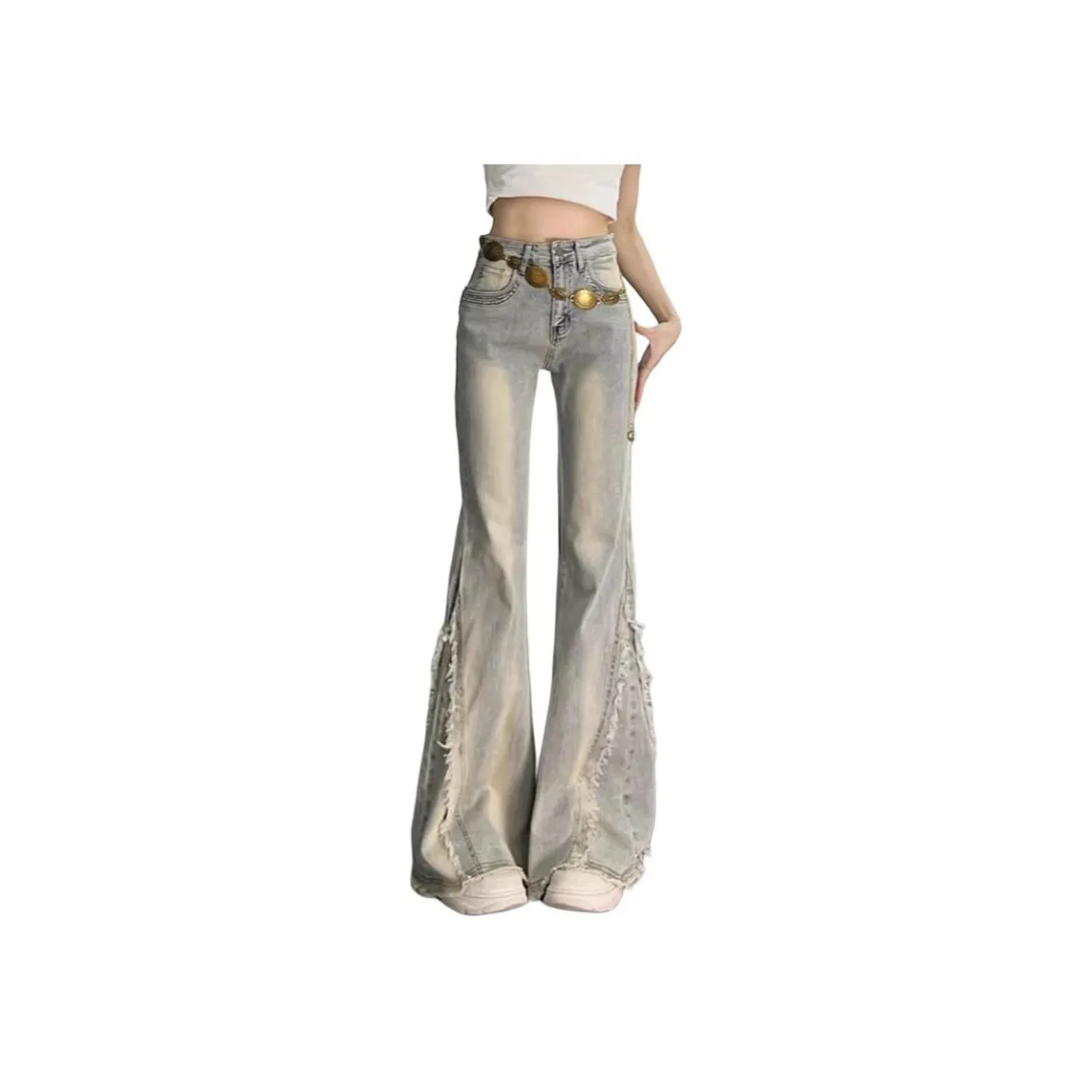 BENGEN Jeans Women's Nostalgic Blue Pants