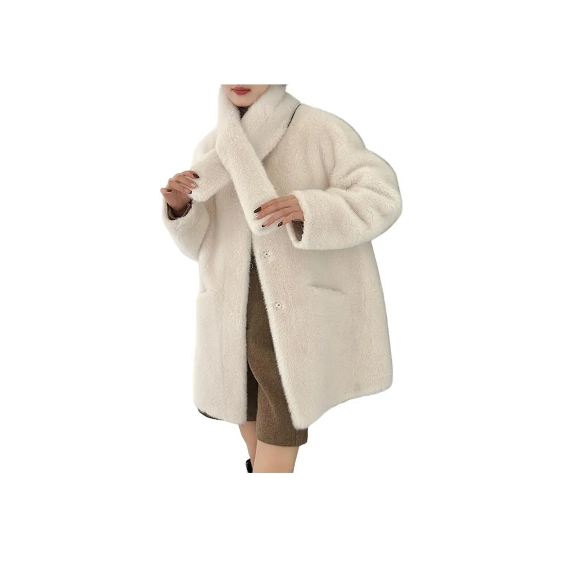 BILISISHANYANG Мех Пальто Женское