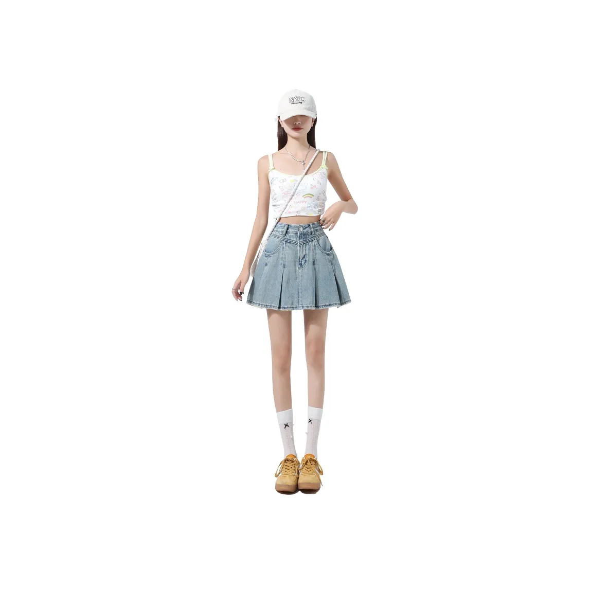 ZAZN Denim Short Skirts Women's Light Blue