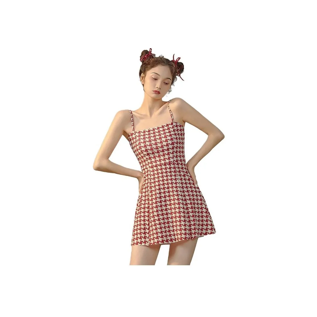 Xu Susu Swim Dresses & Skirts Women's Red Houndstooth