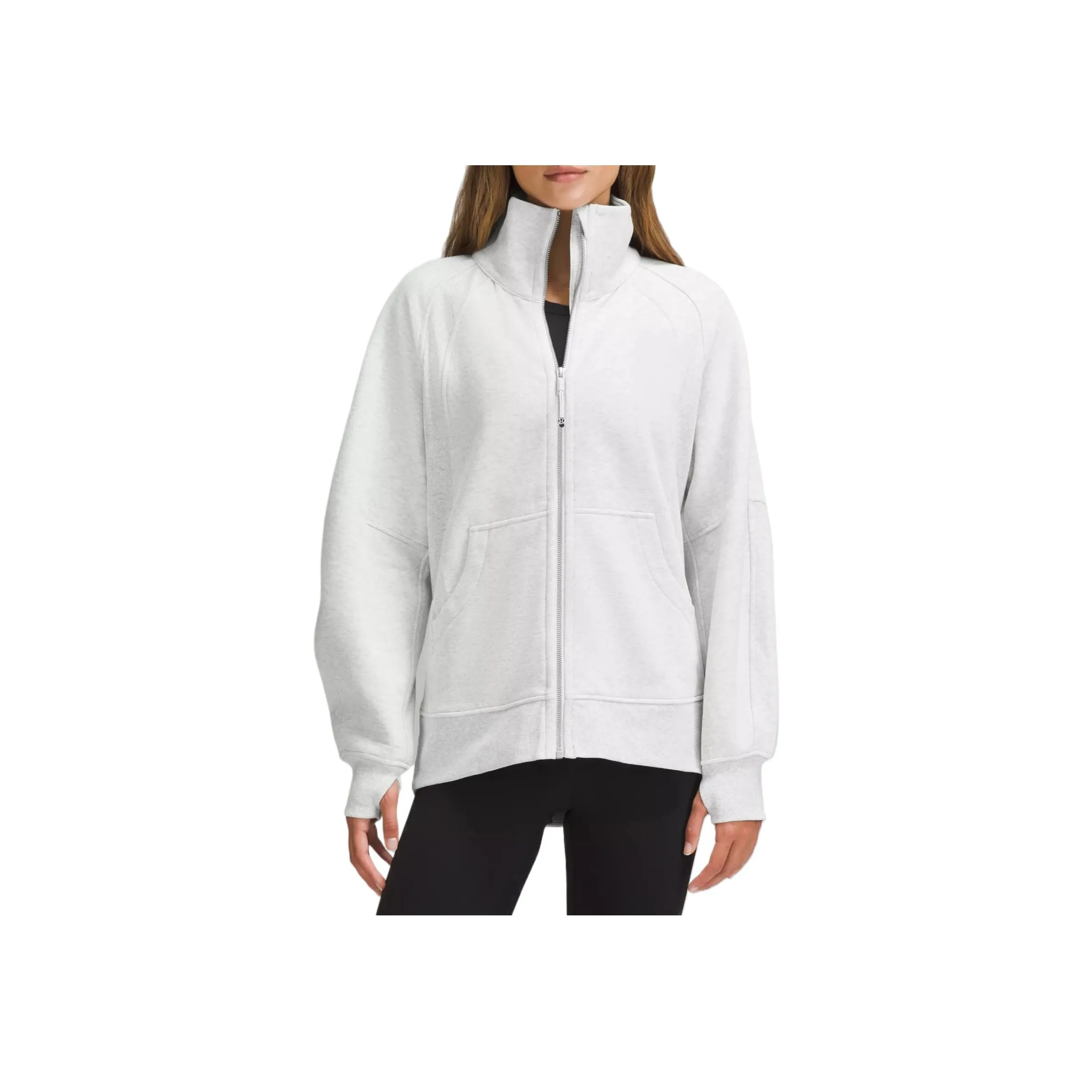 Lululemon Scuba Series Funnel Neck Full Zip Jackets & Coats Women's Mixed Color Light Gray