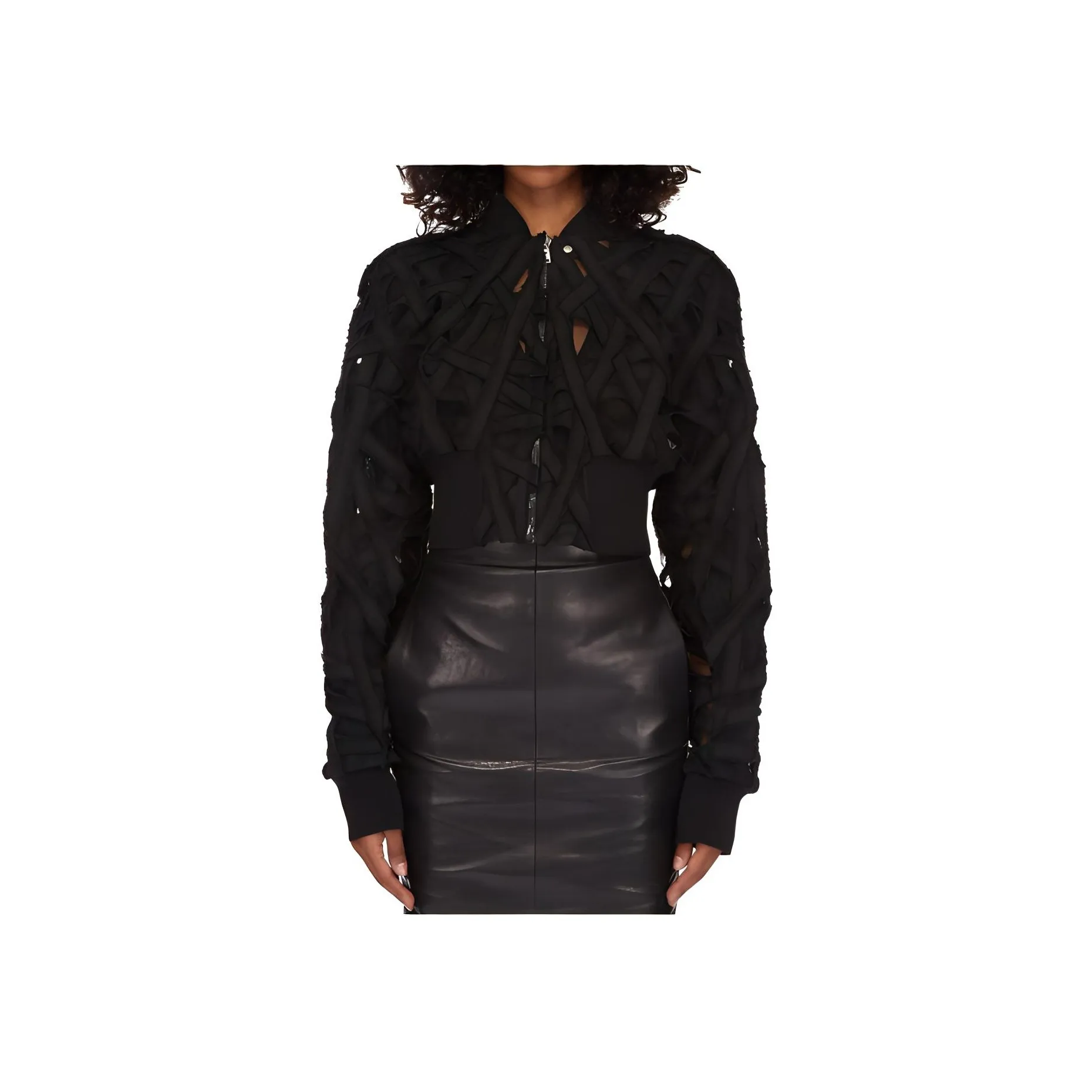 RICK OWENS Flight Cropped Jacket 'Black'