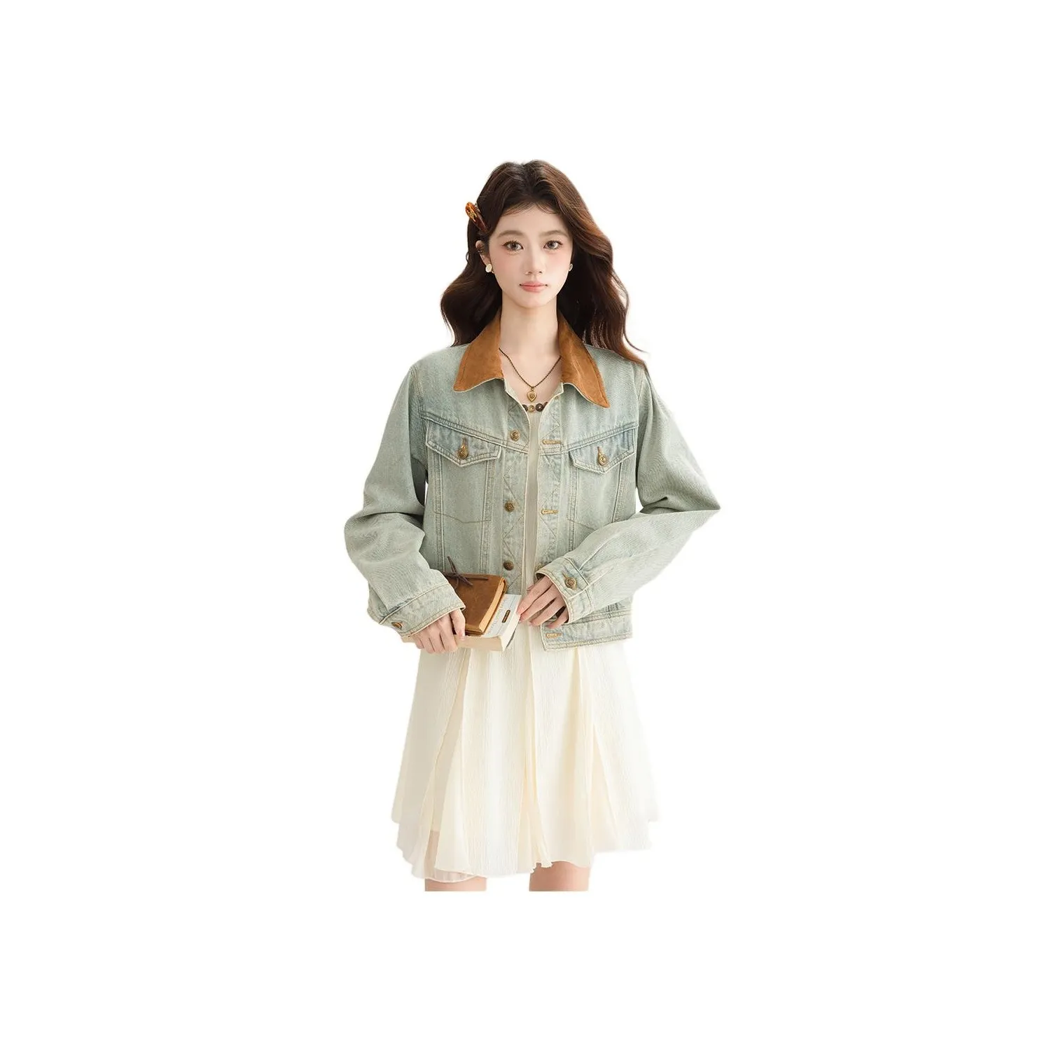 PLANE DRIFT Denim Jackets Unisex Light Blue