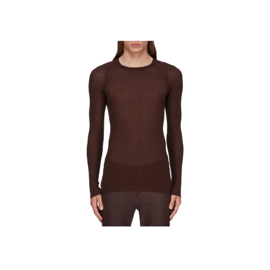 RICK OWENS Long Sleeved Ribbed T Shirt
