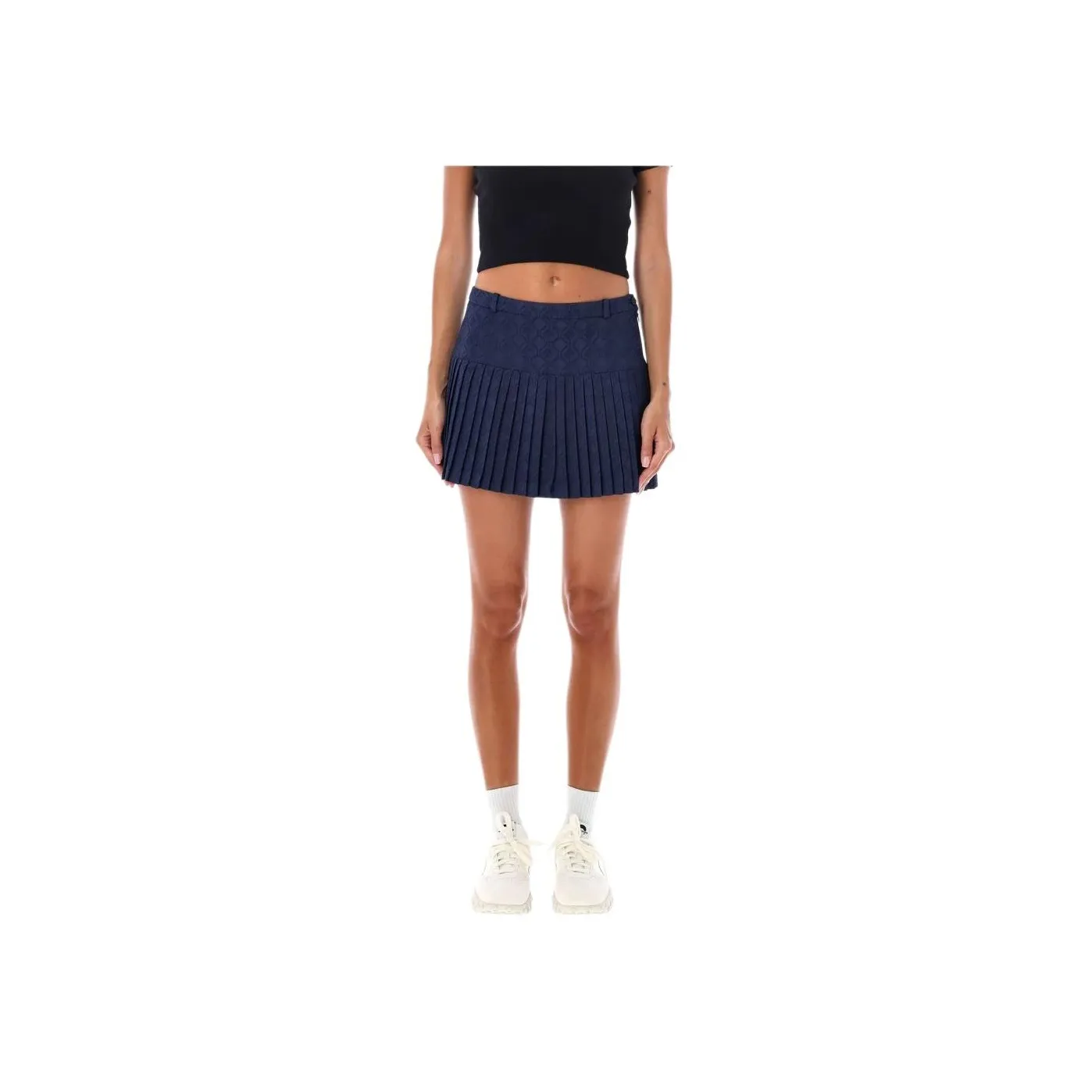 Marine Serre Diamond Jacquard Pleated Mini Skirt