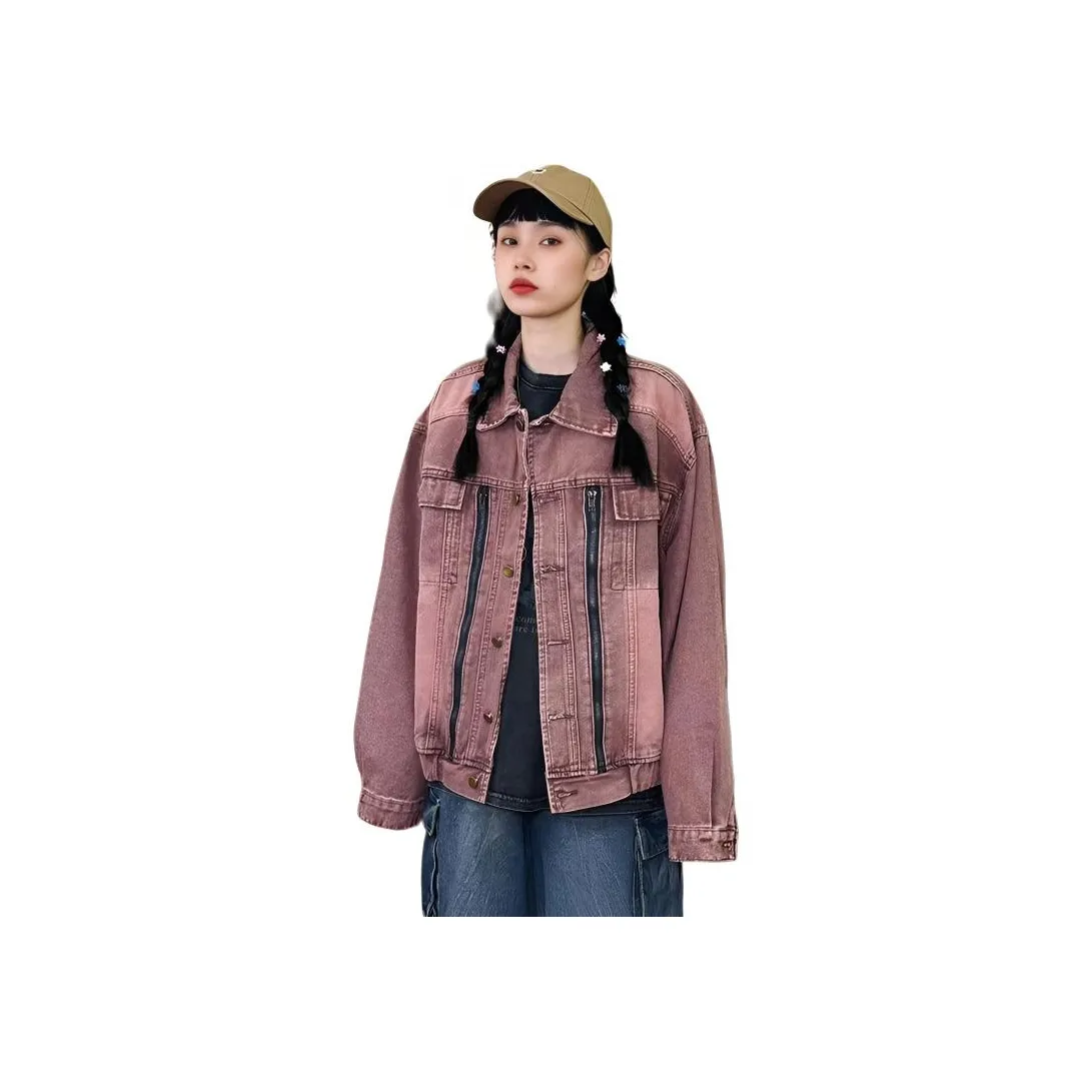 TAOKK Розовый Унисекс Джинсовые куртки