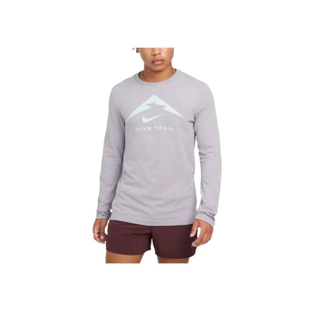 Nike Dri-Fit Men's Long-Sleeve Trail Running T-Shirt T-Shirt Men's Concrete Gray