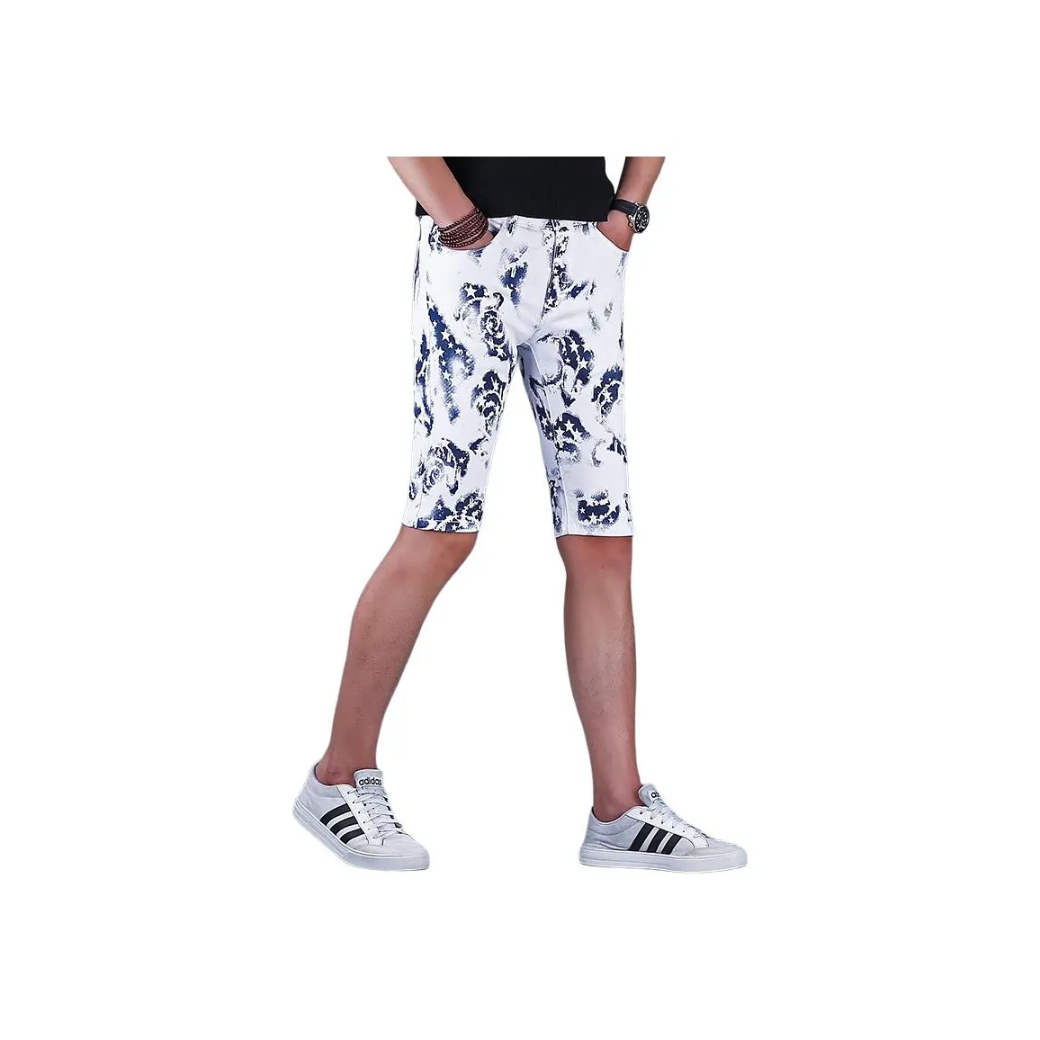 CHENYING Белый Черный Мужские Джинсовые Шорты