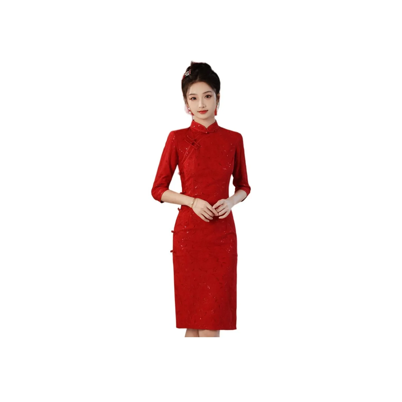 ENEESSI Cheongsams Women's Red