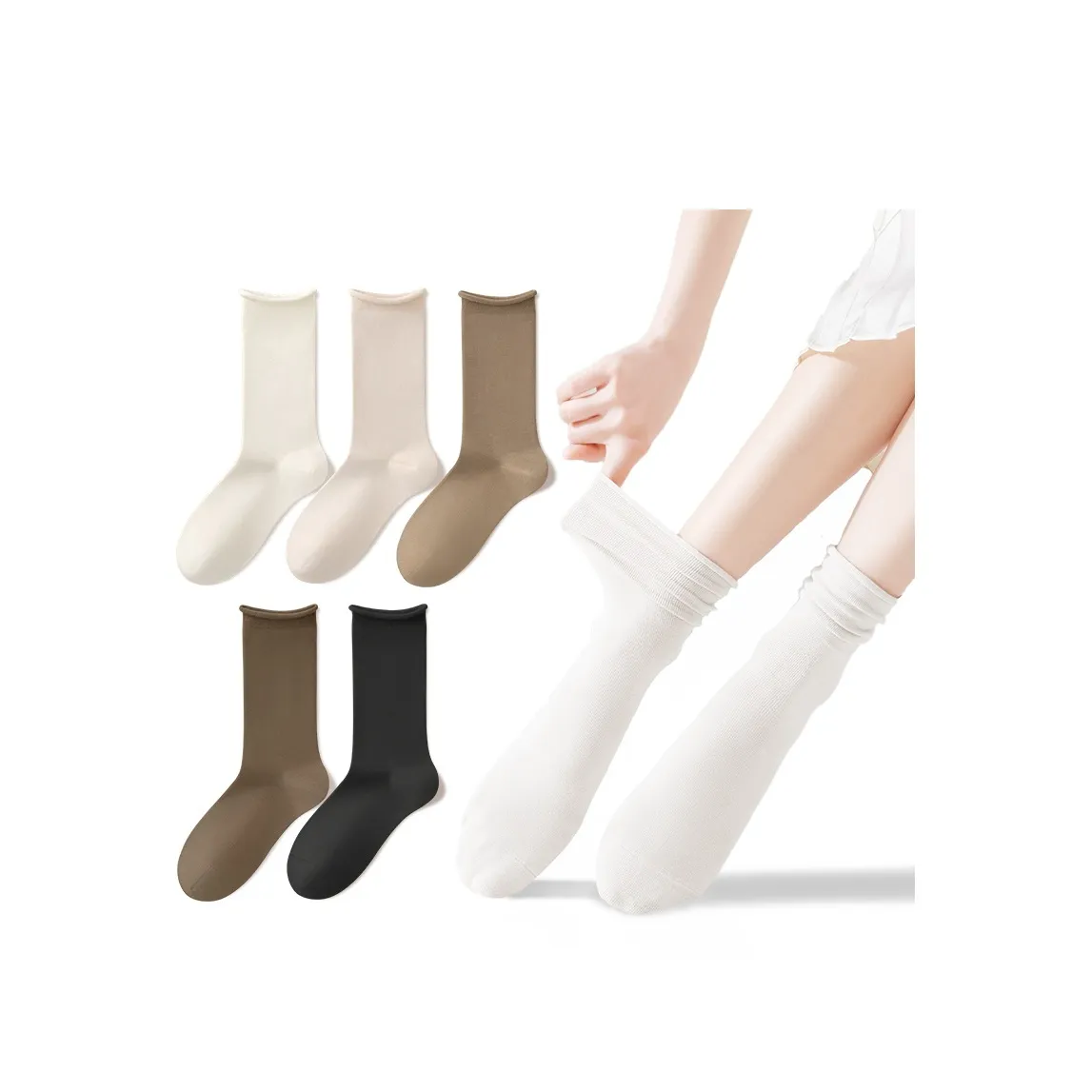 B&C.Room Mid Calf Socks Women's 5 Pack