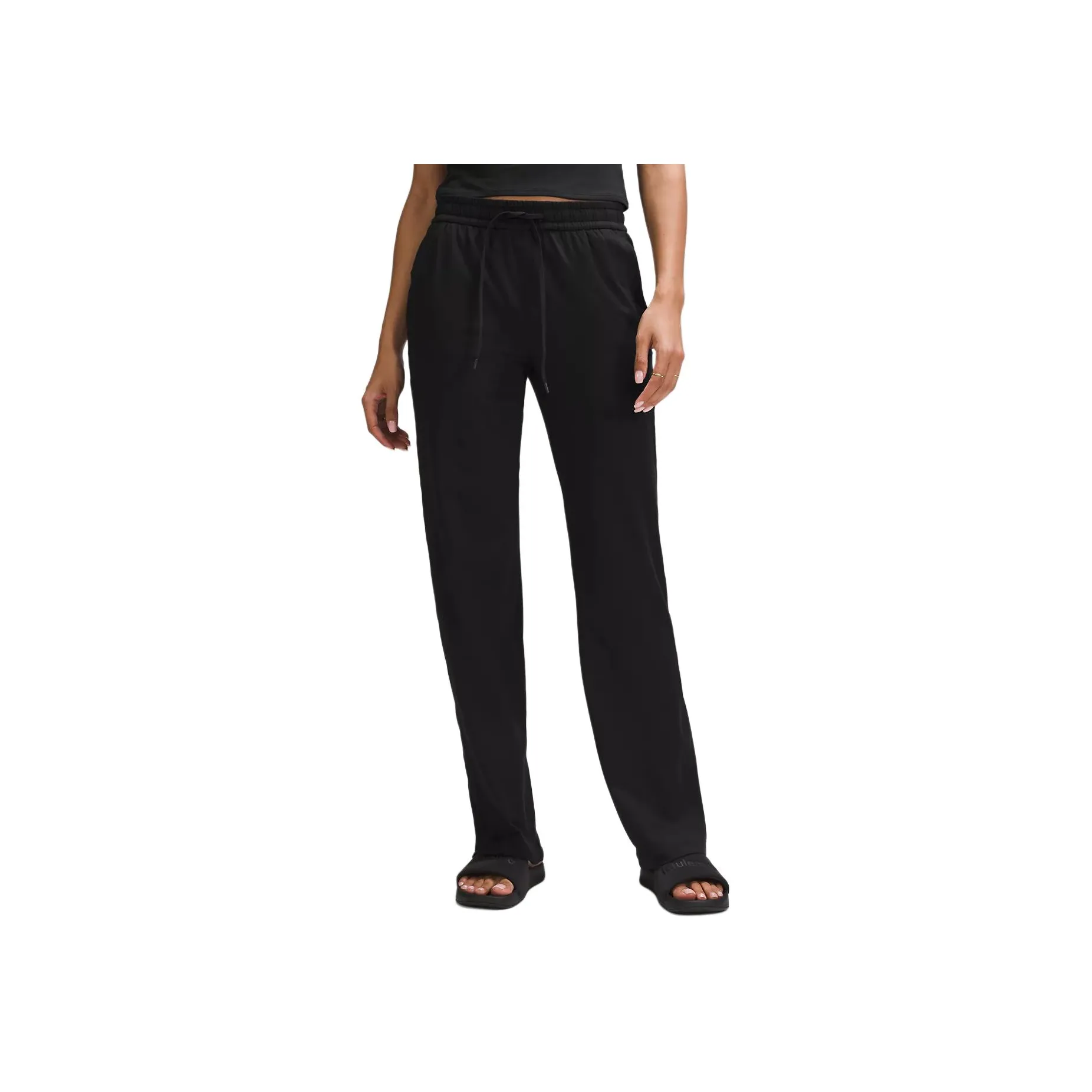 Lululemon Soft JerseyStraight Leg Mid Rise Pant Regular Knitted Sweatpants 32' Women's