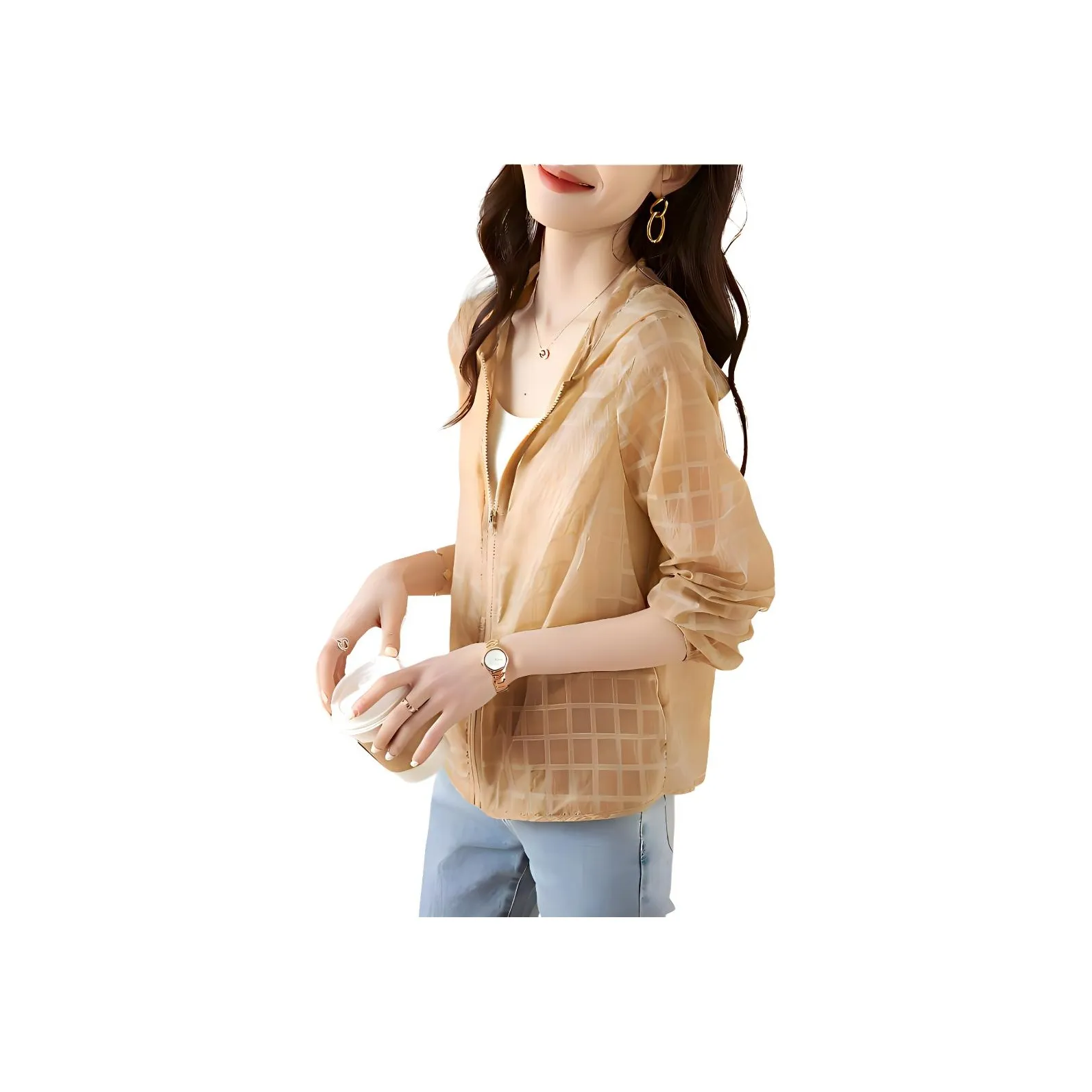 Mo Han Yi Mei Sun Protection Clothing Women's Earth Yellow