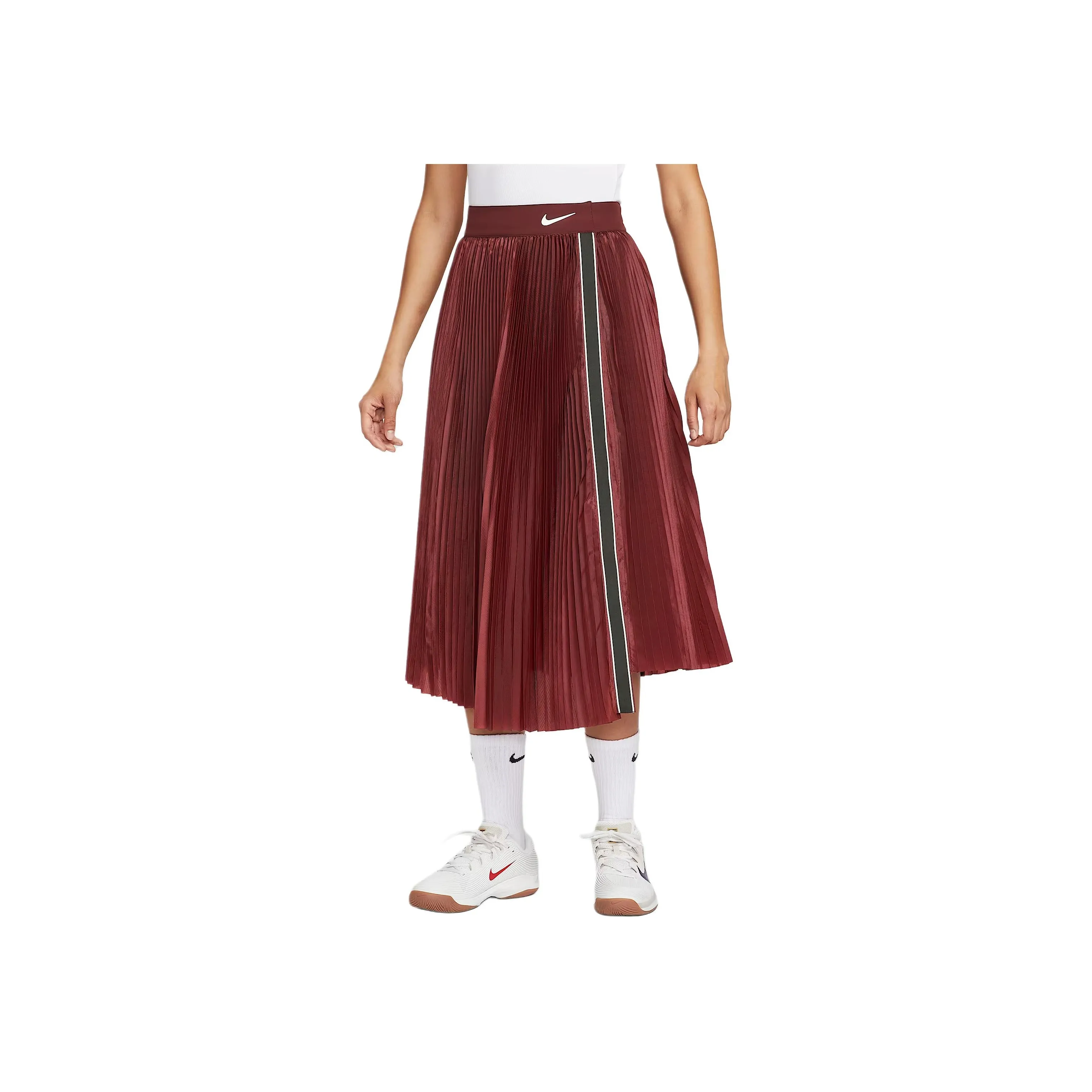 Nike Court Slam SS25 Casual Long Skirt Women's Dark Team Red/White Color