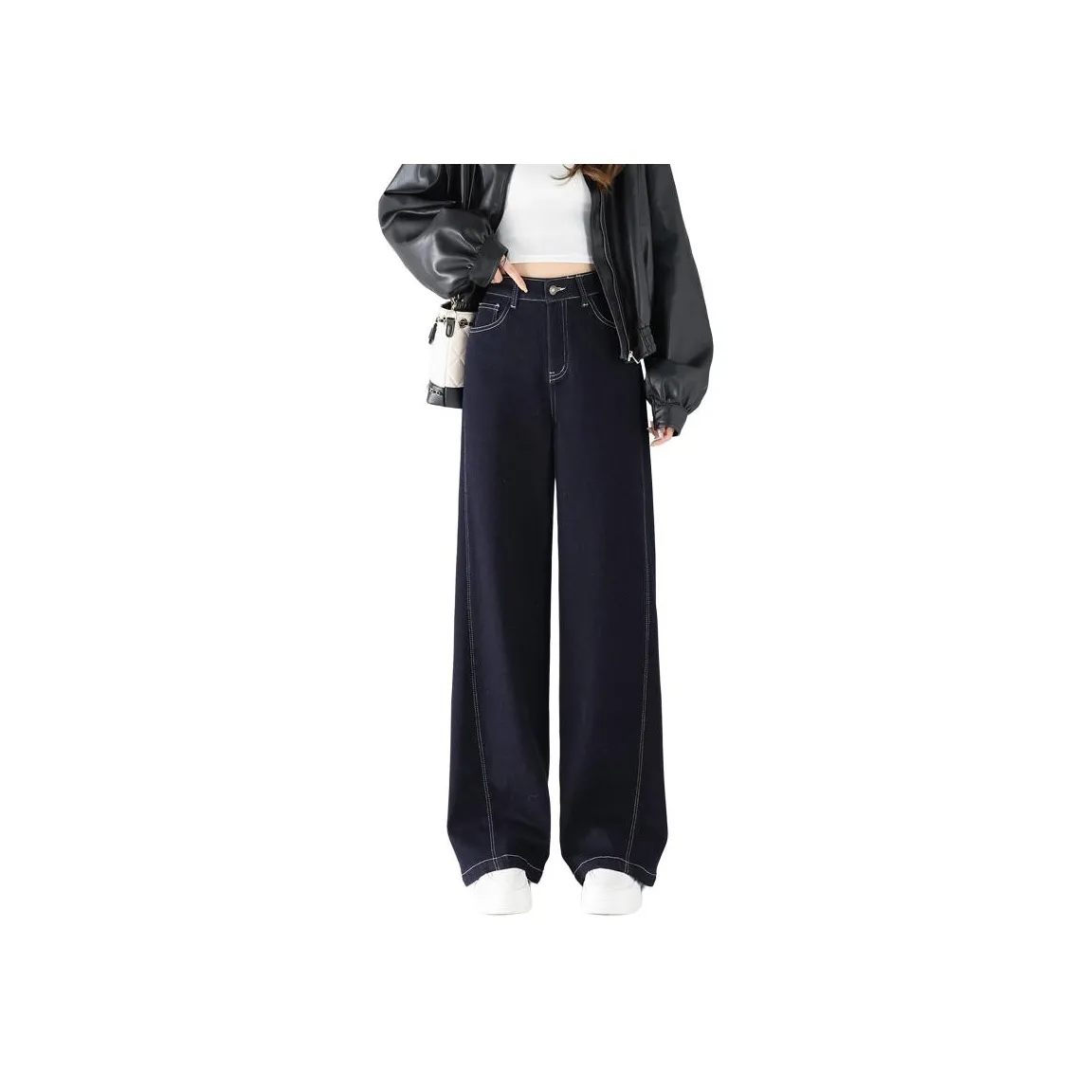 SITOL Джинсы Женские Темно-синий Тонкий флис