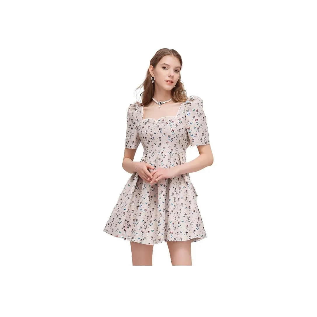 JORYAweekend Короткий рукав Платье Женское Светло-розовое