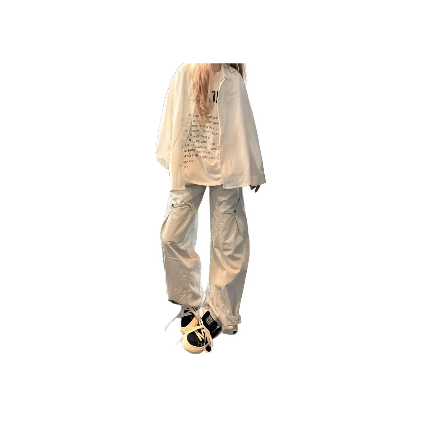 BQERTY Белый Женские Повседневные Брюки