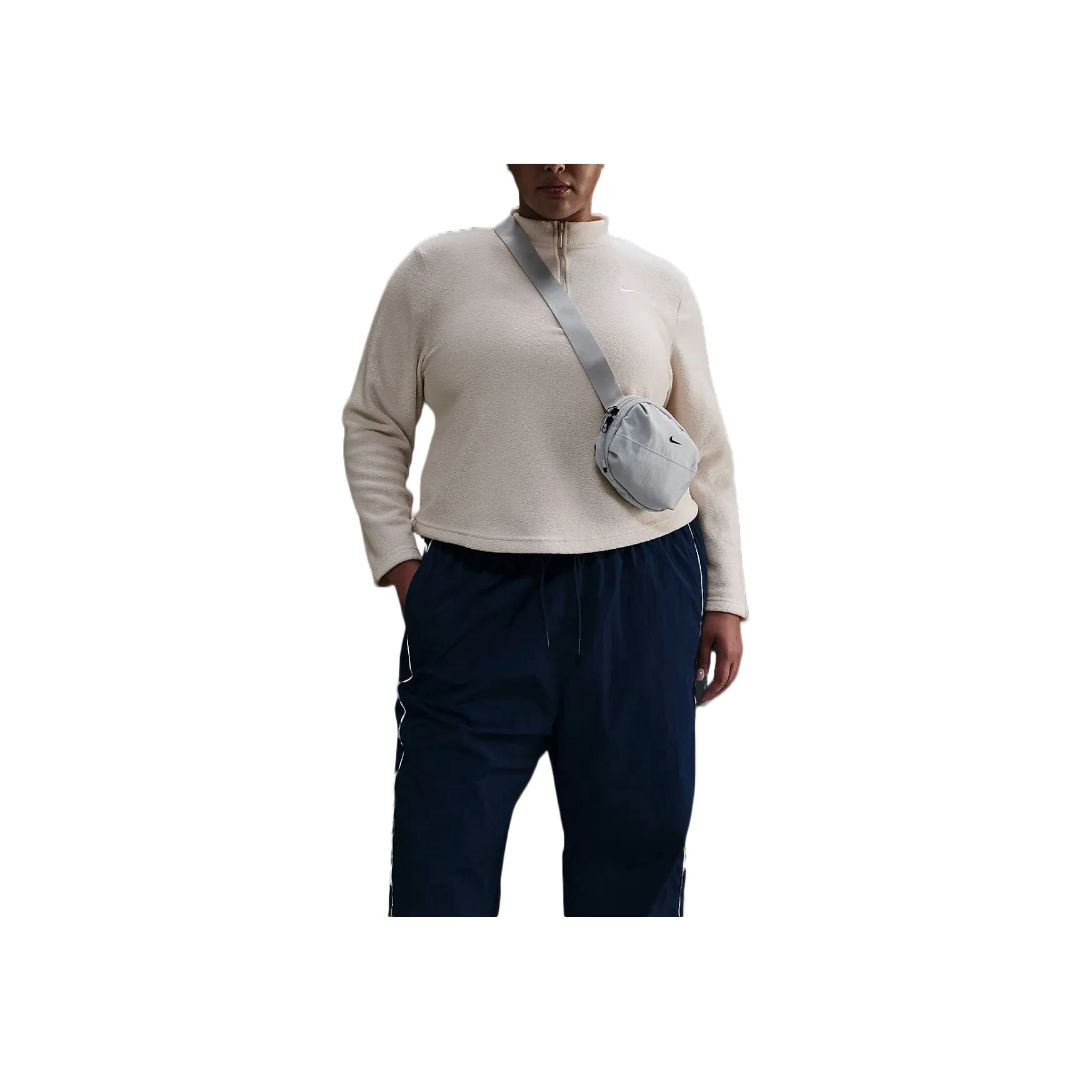 Nike Sportswear Phoenix Plush Women's Slim Long Sleeve Cozy Fleece 1/2 Zip Top Plus Size