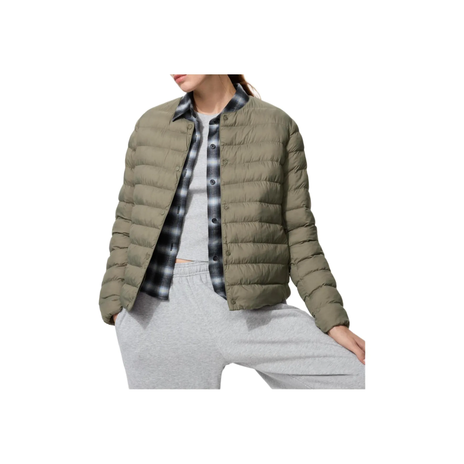 UNIQLO Оливковый Женский Пуховик