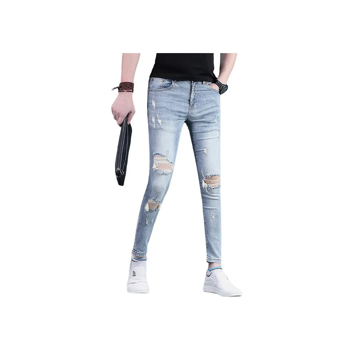 JIKENDI Светло-синие джинсы Ankle, мужские