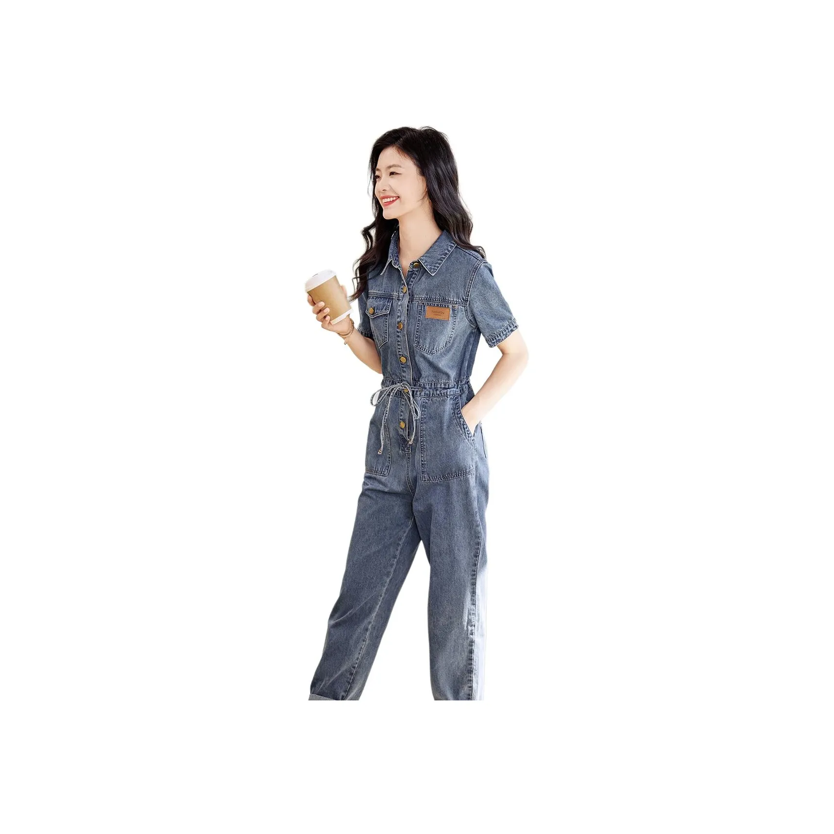 Mo Han Yi Mei Синий Женские Комбинезоны